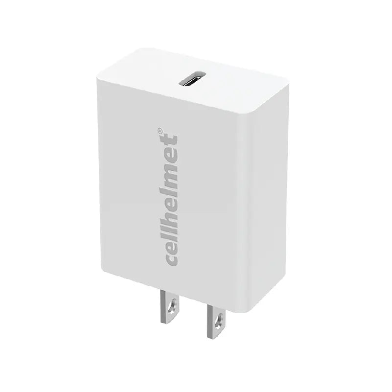 20W PD Wall Plug + 3' Round Lightning Cable - Type C - White - Charger - - cellhelmet