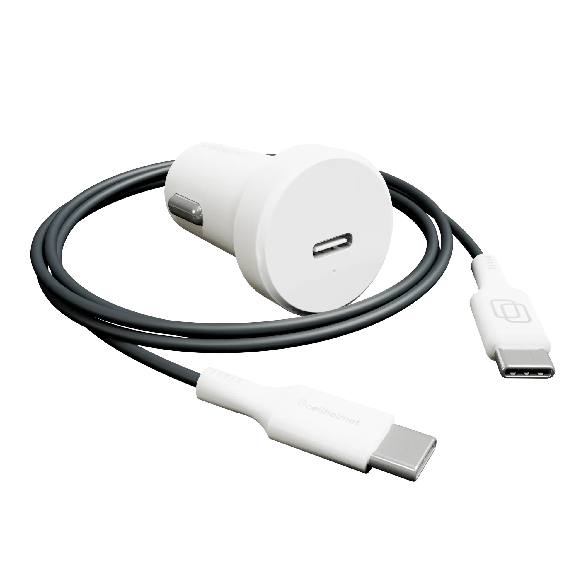 30W PD Car Plug 3' Round Type C to C Cable - Main Image