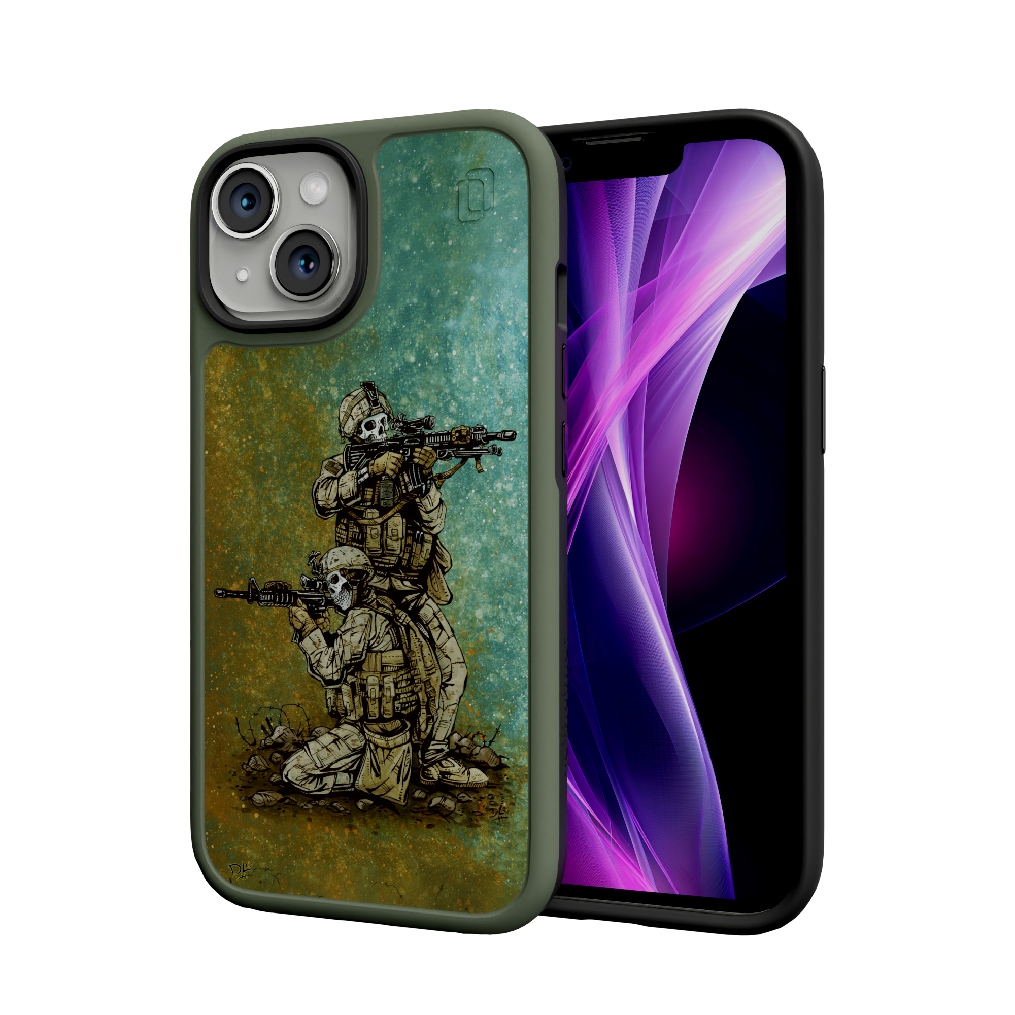 Got Your Six by David Lozeau | iPhone 15 Series | Shock-Absorbent MagSafe® Case iPhone 15 / Olive Green