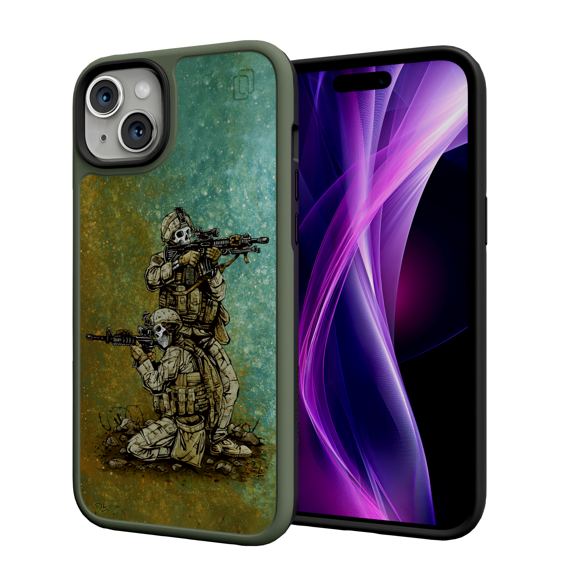 Got Your Six by David Lozeau | iPhone 15 Series | Shock-Absorbent MagSafe® Case iPhone 15 Plus / Olive Green