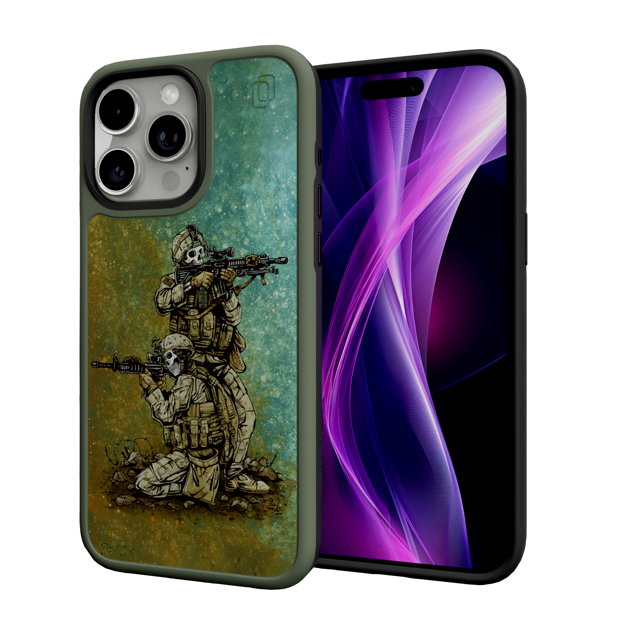 Got Your Six by David Lozeau | iPhone 15 Series | Shock-Absorbent MagSafe® Case iPhone 15 Pro Max / Olive Green