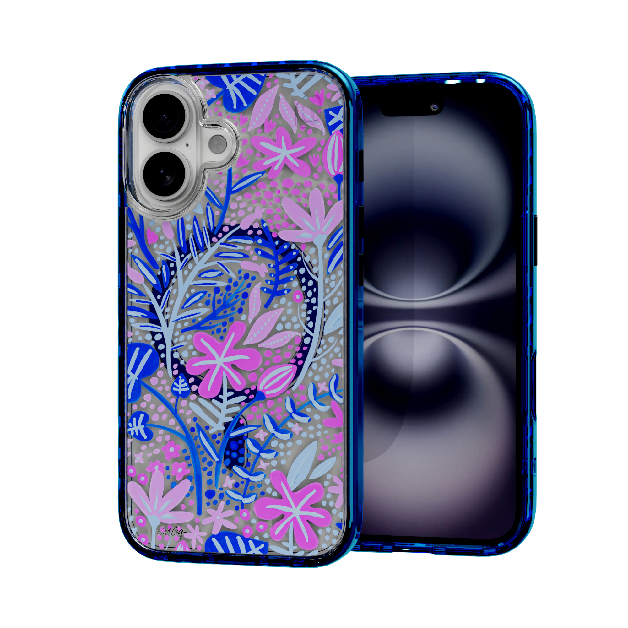 Garden Indigo by CatCoq | iPhone 16 Series |  MagSafe® Case iPhone 16 / Bermuda Blue