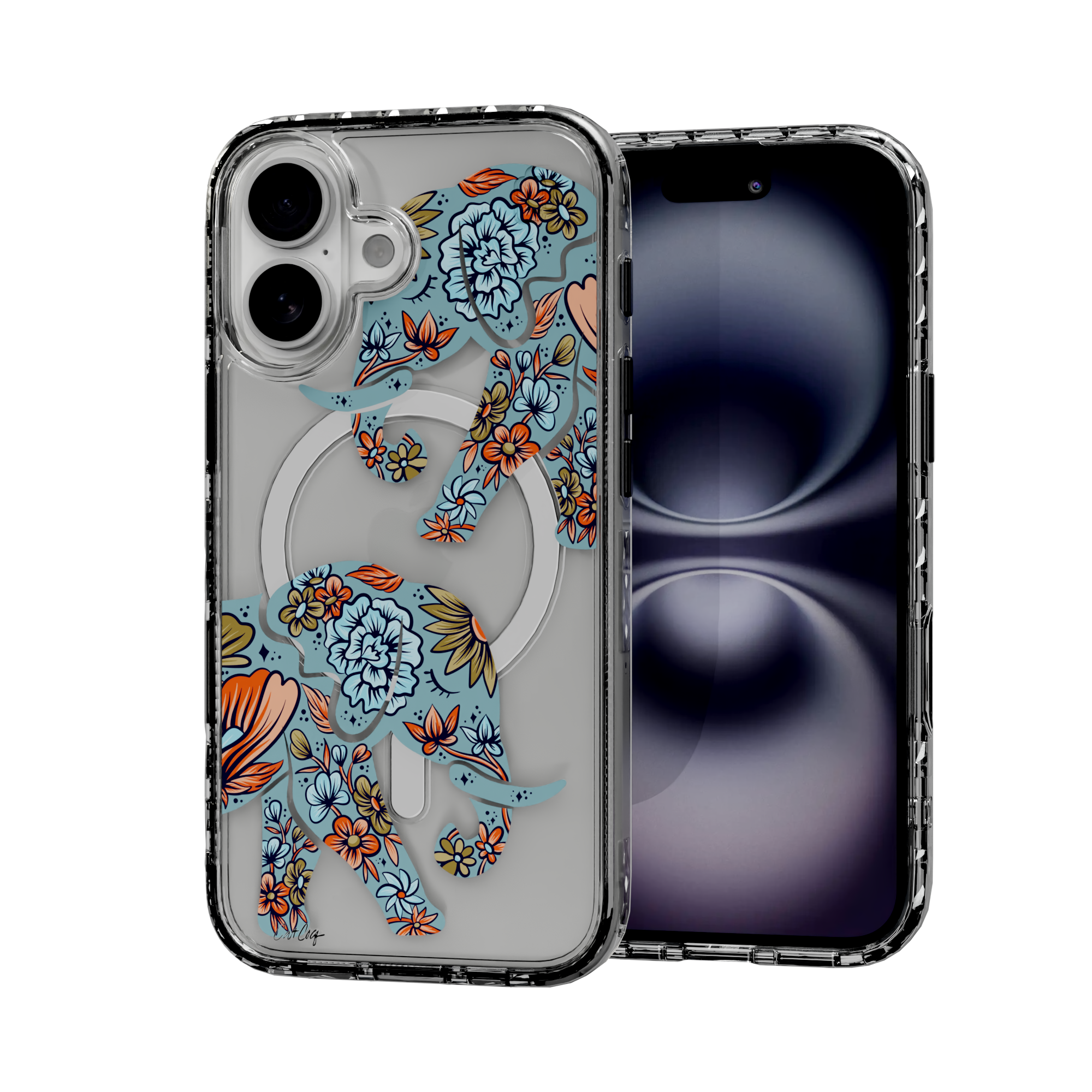 Porcelain Elephant by CatCoq | iPhone 16 Series | MagSafe® Case iPhone 16 / Crystal Clear