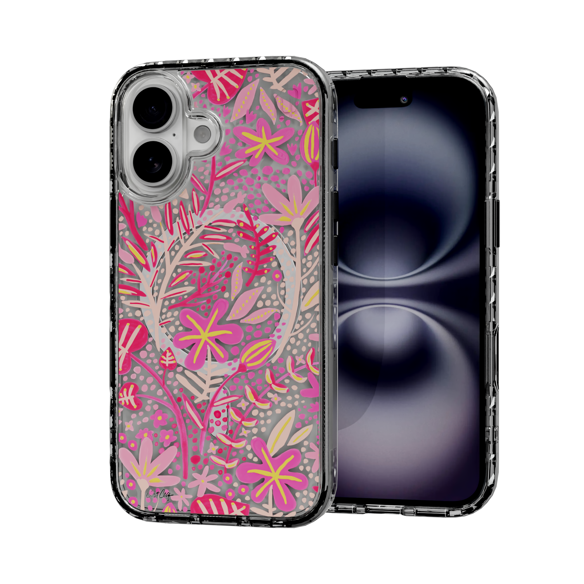 Garden Pink by CatCoq | iPhone 16 Series | MagSafe® Case iPhone 16 / Crystal Clear