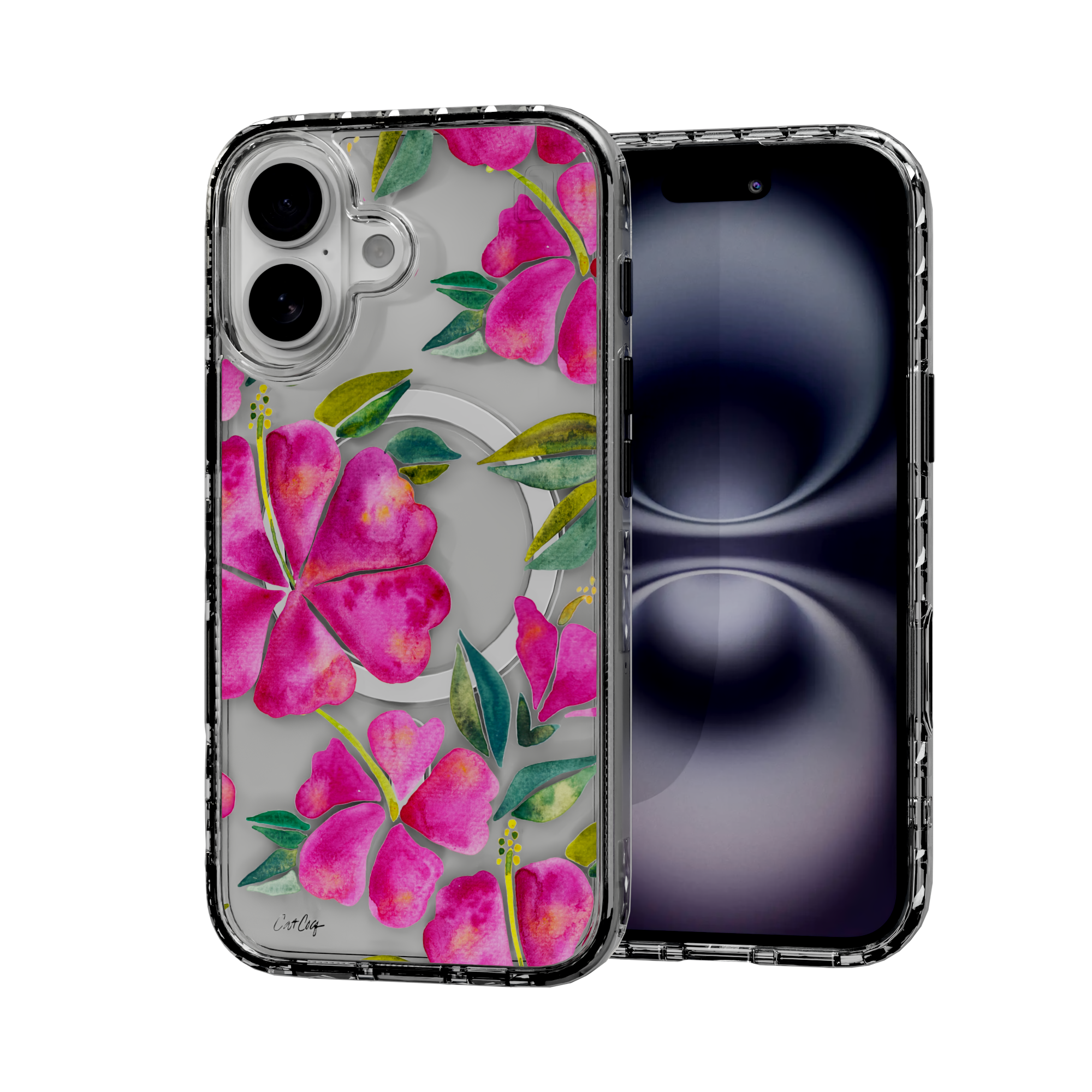 Hibiscus Bloom by CatCoq | iPhone 16 Series | MagSafe® Case iPhone 16 / Crystal Clear