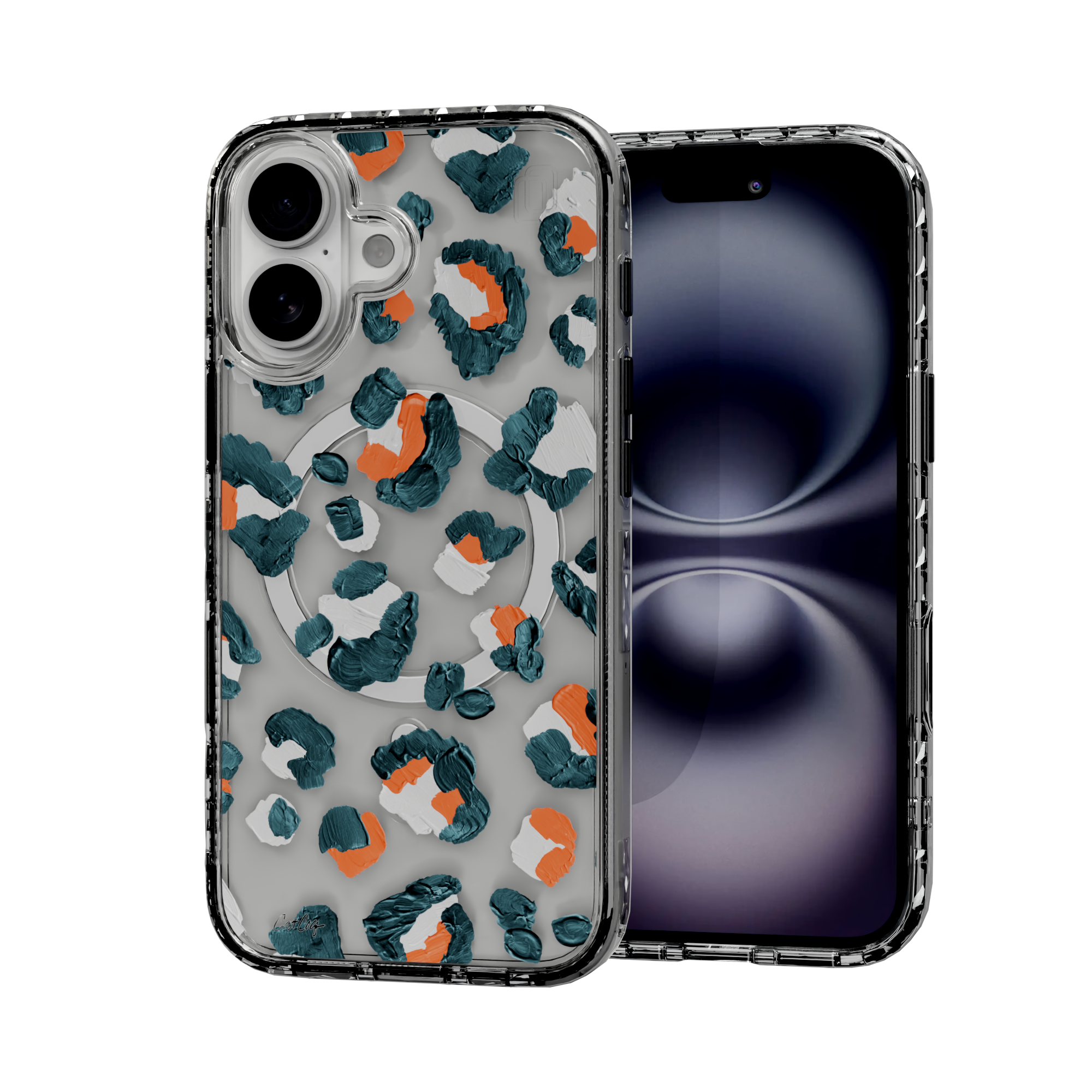 Leopard Turquoise by CatCoq | iPhone 16 Series | MagSafe® Case iPhone 16 / Crystal Clear