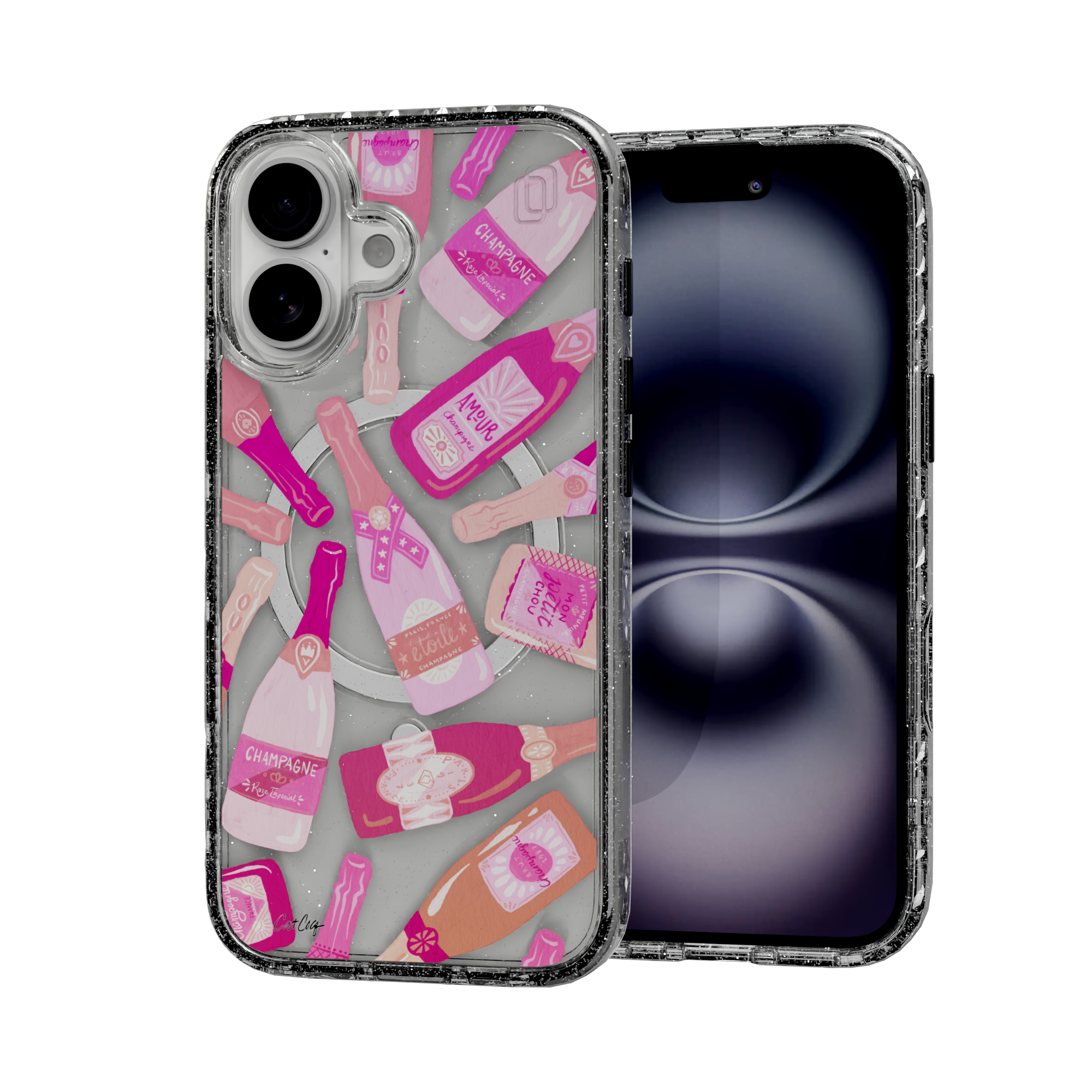 French Champagne by CatCoq | iPhone 16 Series | MagSafe® Case iPhone 16 / Crystal Clear Sparkle