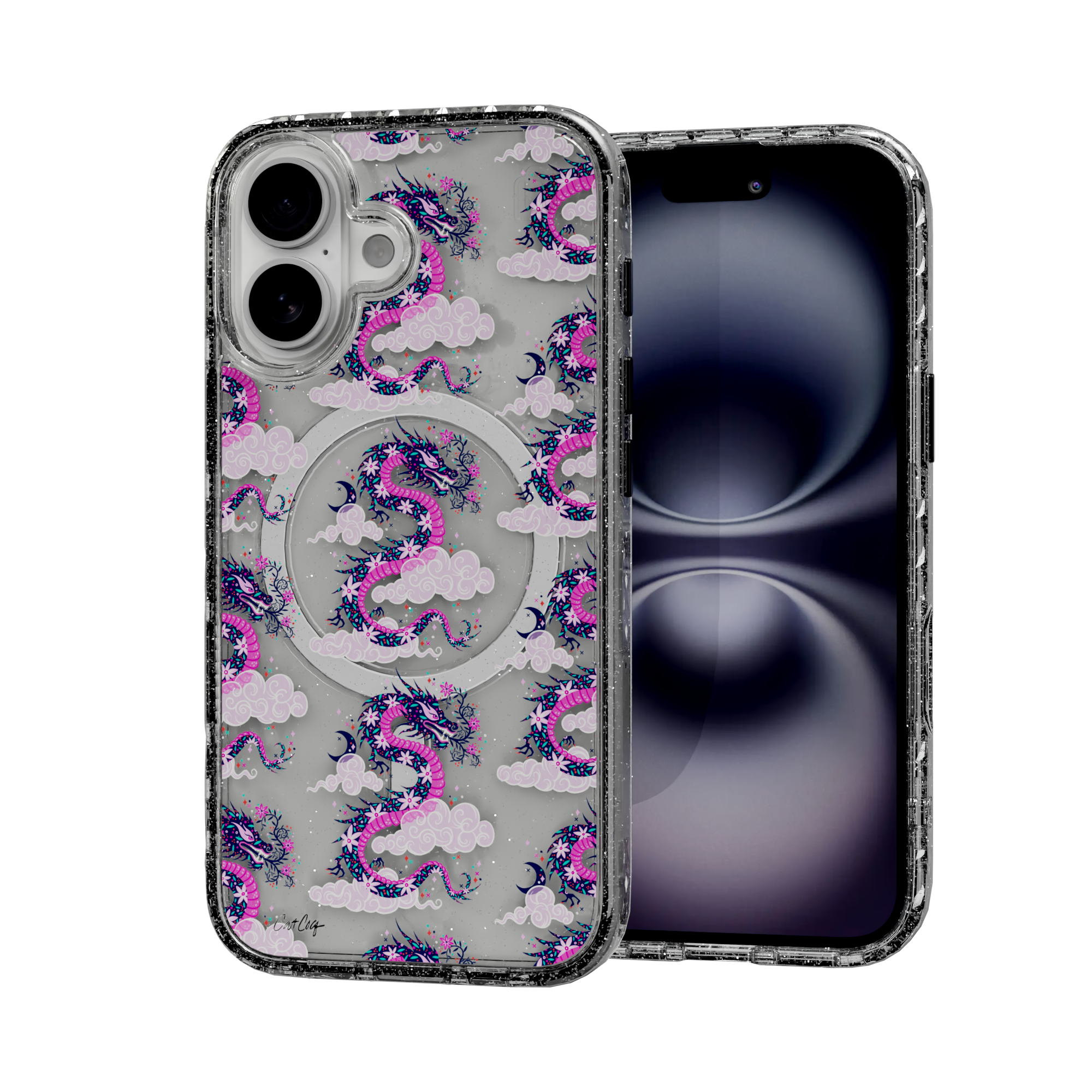 Dream Dragon by CatCoq | iPhone 16 Series | MagSafe® Case iPhone 16 / Crystal Clear Sparkle