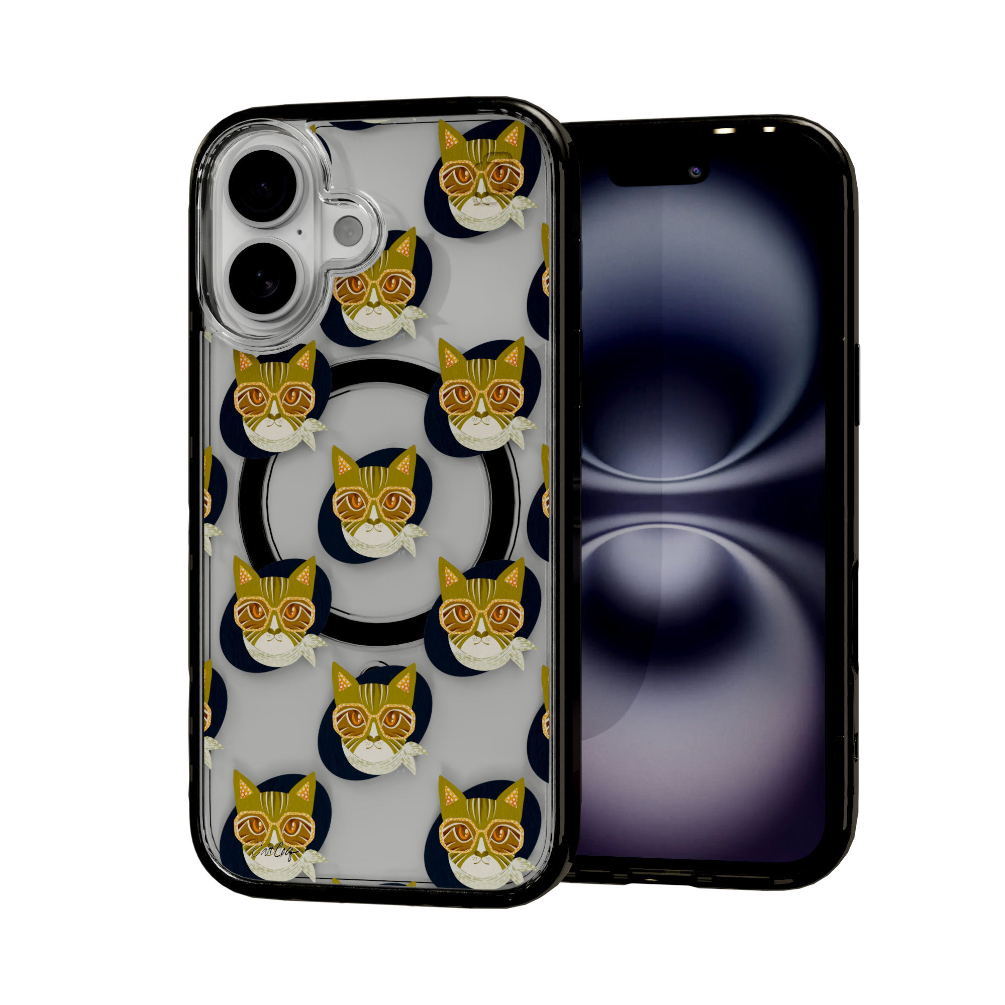Cattitude by CatCoq | iPhone 16 Series |  MagSafe® Case iPhone 16 / Onyx Black