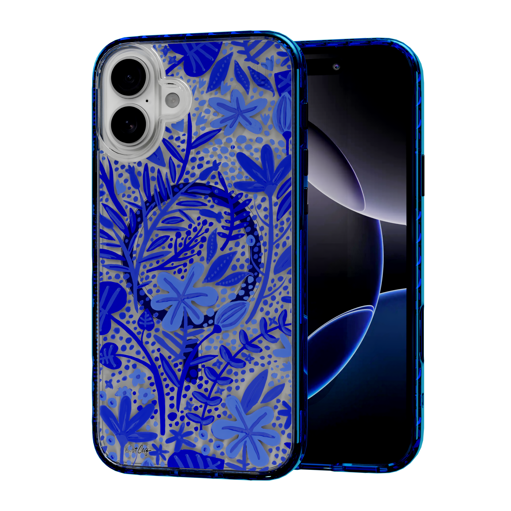 Garden Navy by CatCoq | iPhone 16 Series | MagSafe® Case iPhone 16 Plus / Bermuda Blue