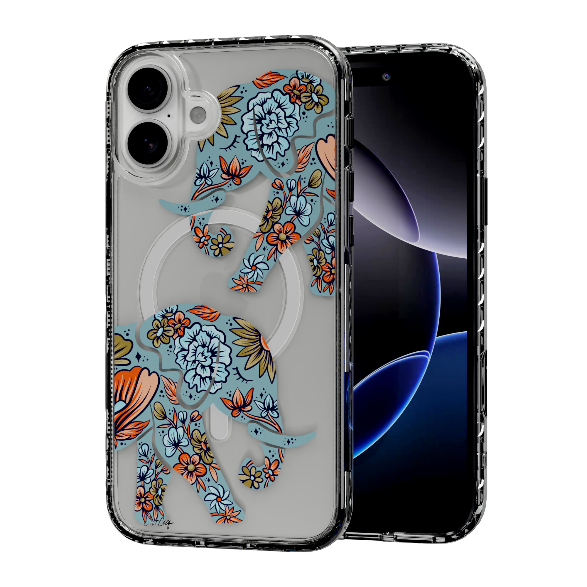 Porcelain Elephant by CatCoq | iPhone 16 Series | MagSafe® Case iPhone 16 Plus / Crystal Clear