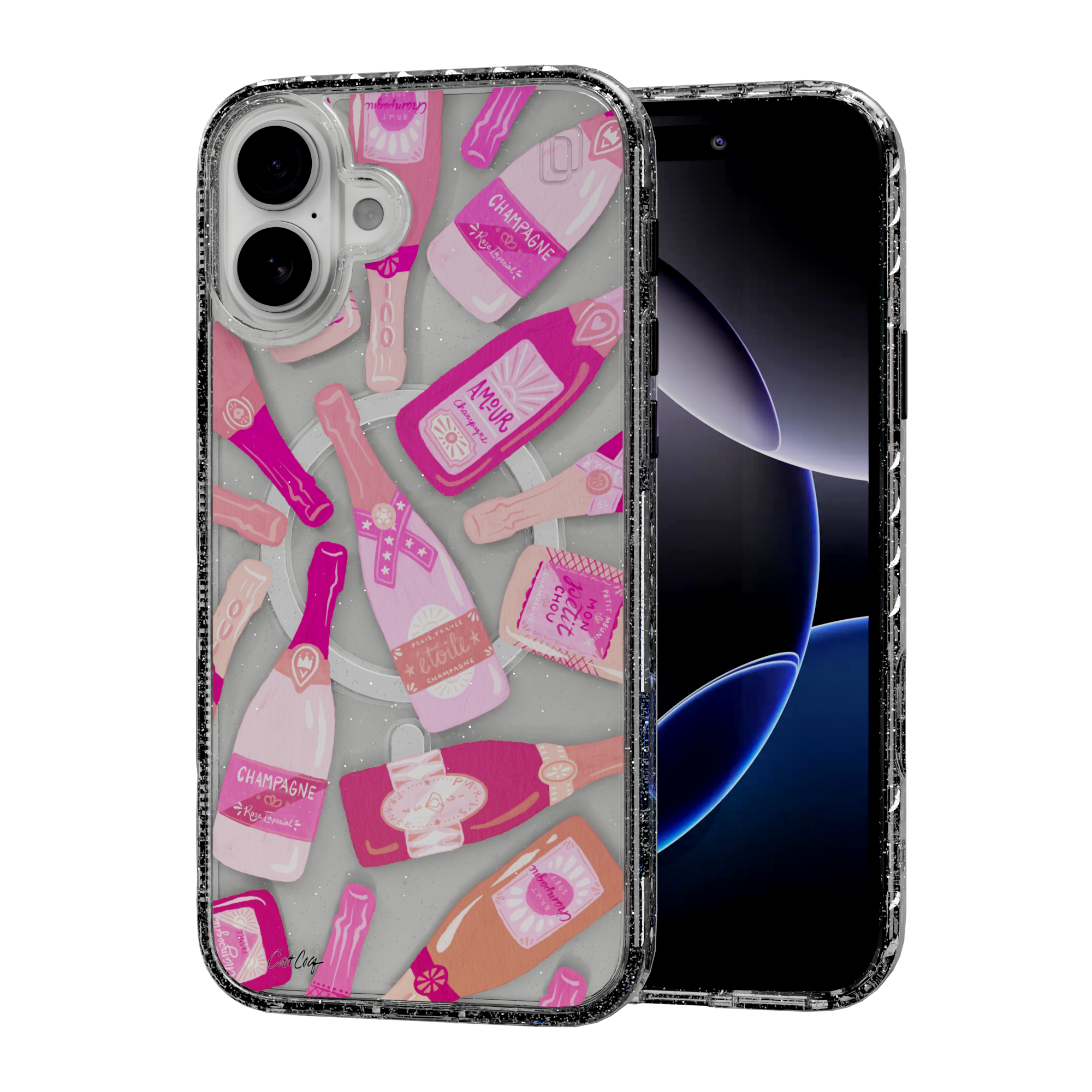 French Champagne by CatCoq | iPhone 16 Series | MagSafe® Case iPhone 16 Plus / Crystal Clear Sparkle