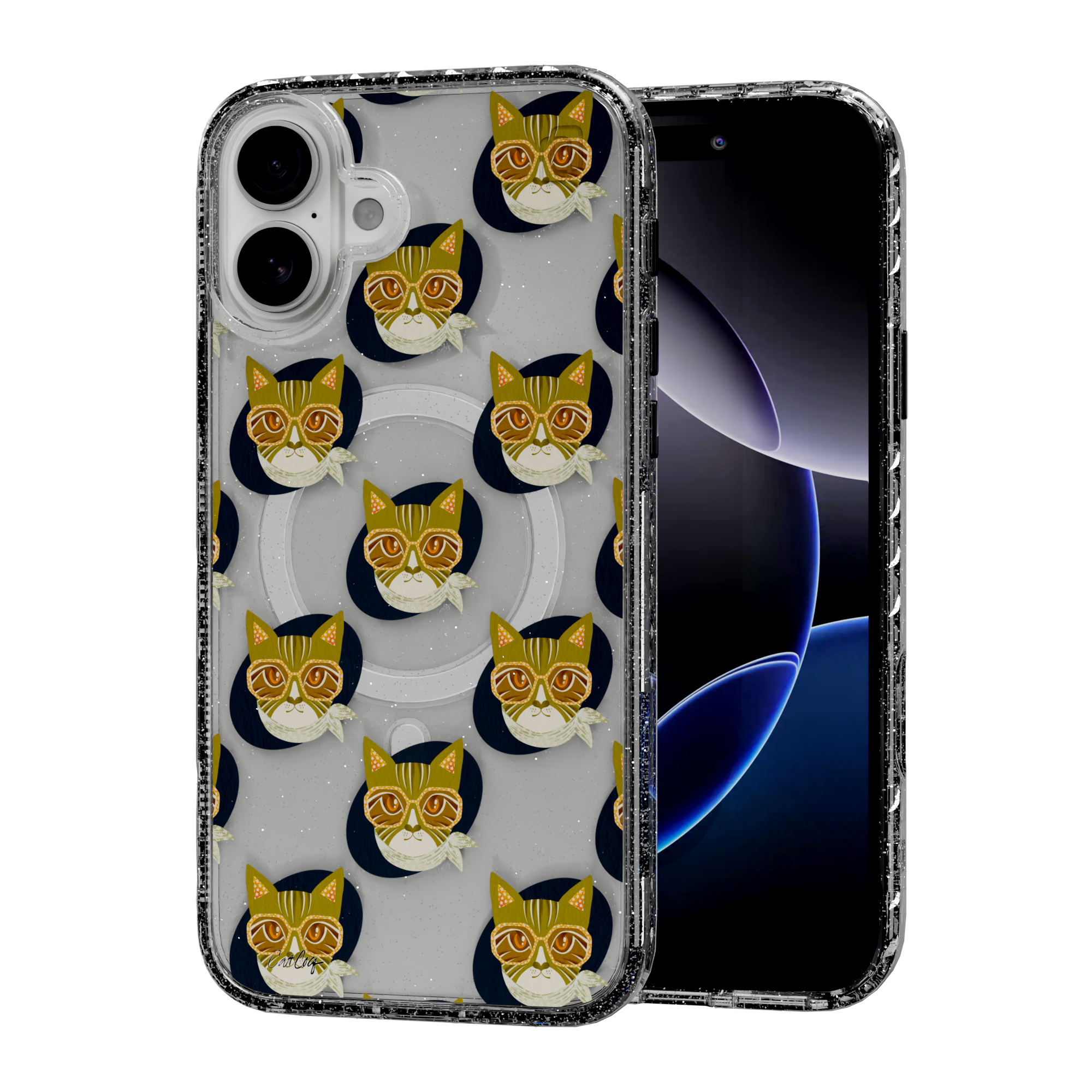 Cattitude by CatCoq | iPhone 16 Series |  MagSafe® Case iPhone 16 Plus / Crystal Clear Sparkle