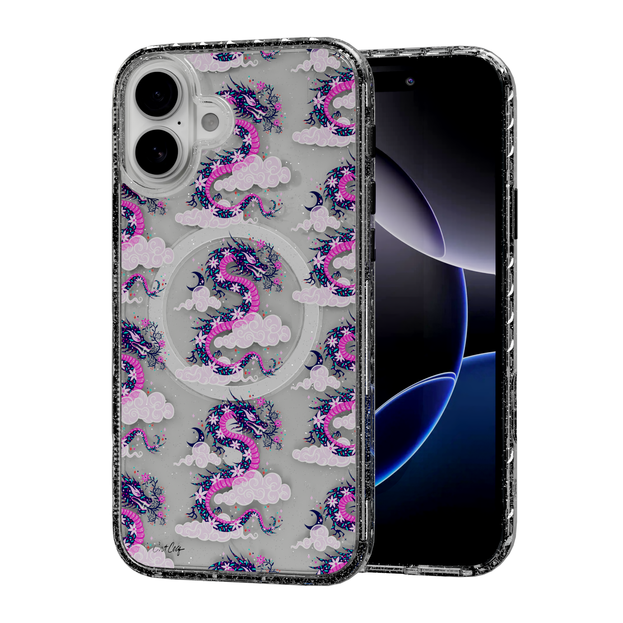 Dream Dragon by CatCoq | iPhone 16 Series | MagSafe® Case iPhone 16 Plus / Crystal Clear Sparkle