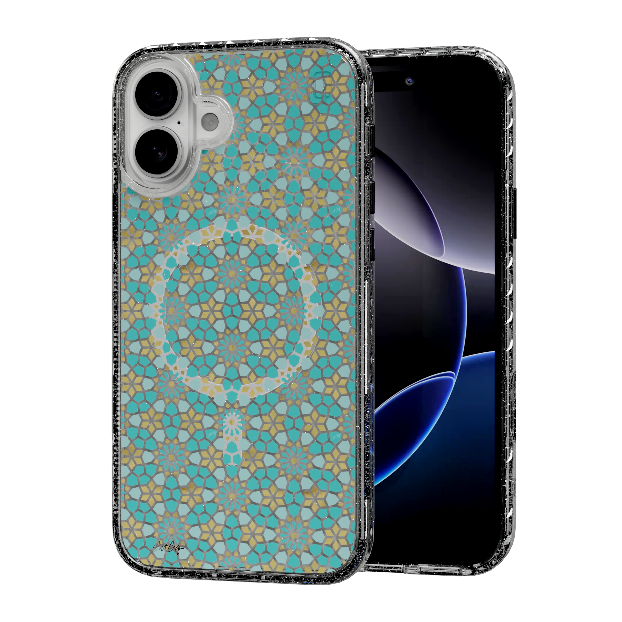 Persian Mint by CatCoq | iPhone 16 Series |  MagSafe® Case iPhone 16 Plus / Crystal Clear Sparkle