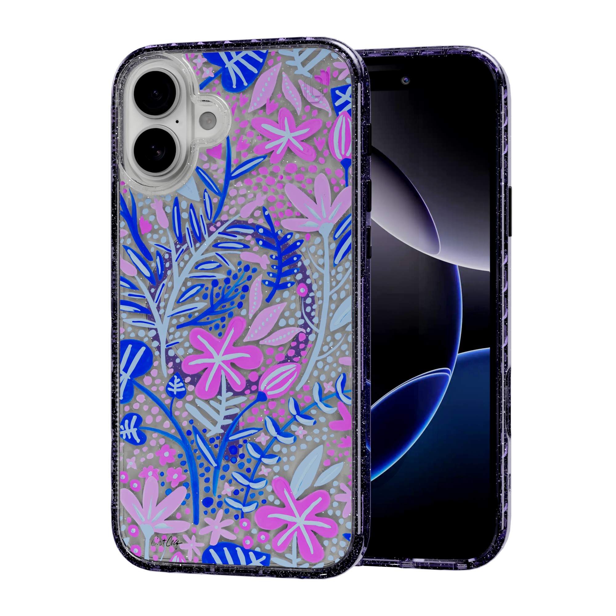 Garden Indigo by CatCoq | iPhone 16 Series |  MagSafe® Case iPhone 16 Plus / Lilac Purple Sparkle