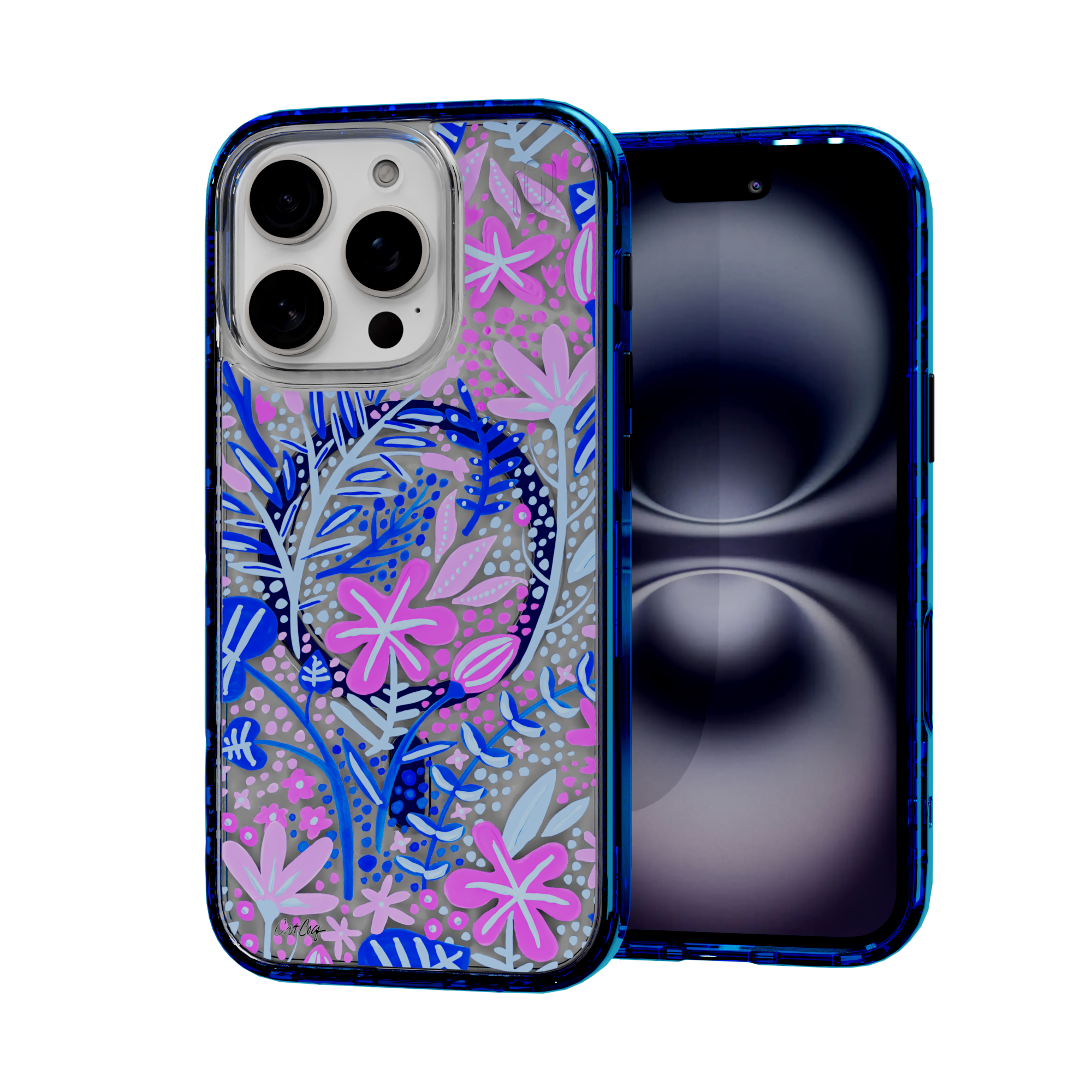 Garden Indigo by CatCoq | iPhone 16 Series |  MagSafe® Case iPhone 16 Pro / Bermuda Blue