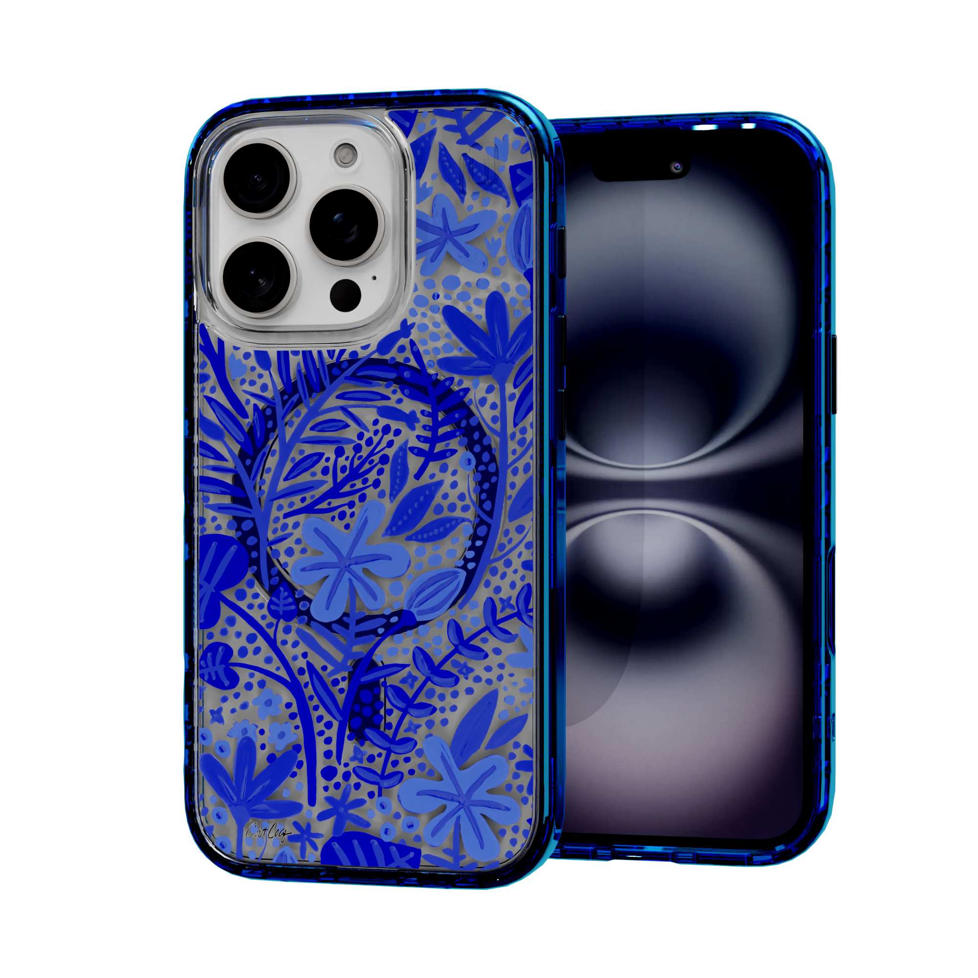 Garden Navy by CatCoq | iPhone 16 Series | MagSafe® Case iPhone 16 Pro / Bermuda Blue