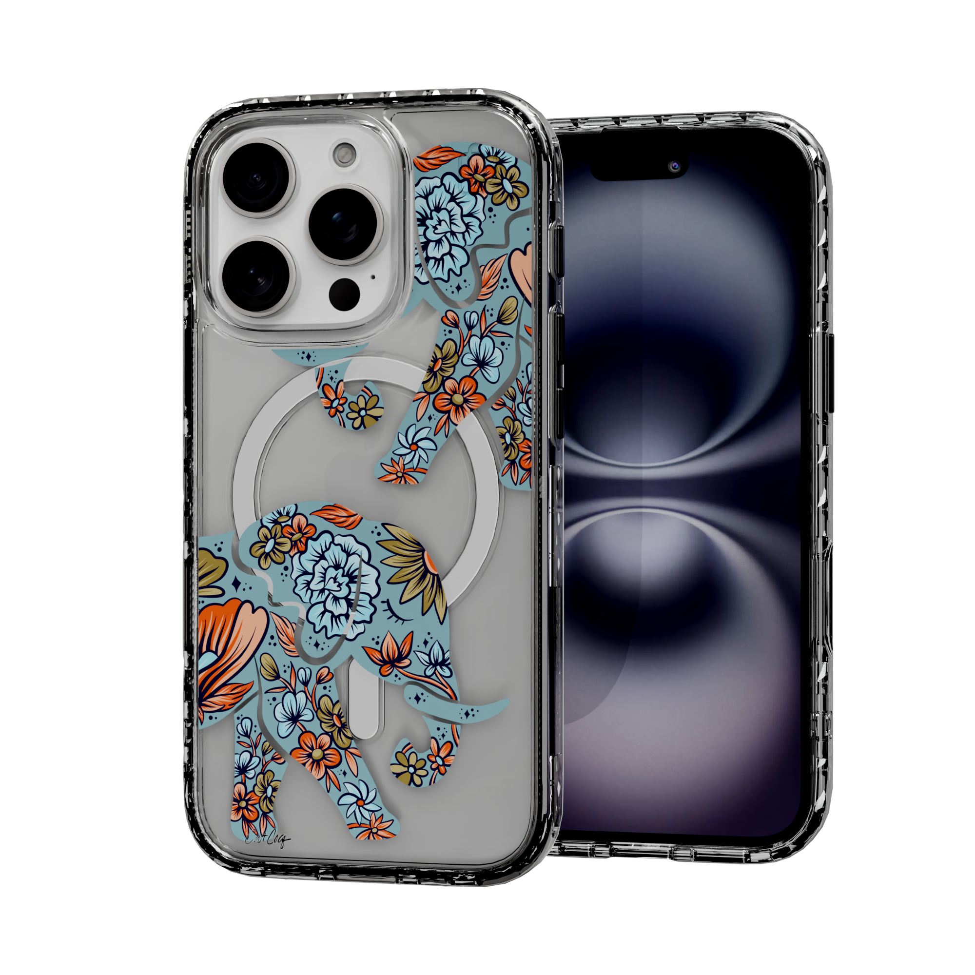 Porcelain Elephant by CatCoq | iPhone 16 Series | MagSafe® Case iPhone 16 Pro / Crystal Clear