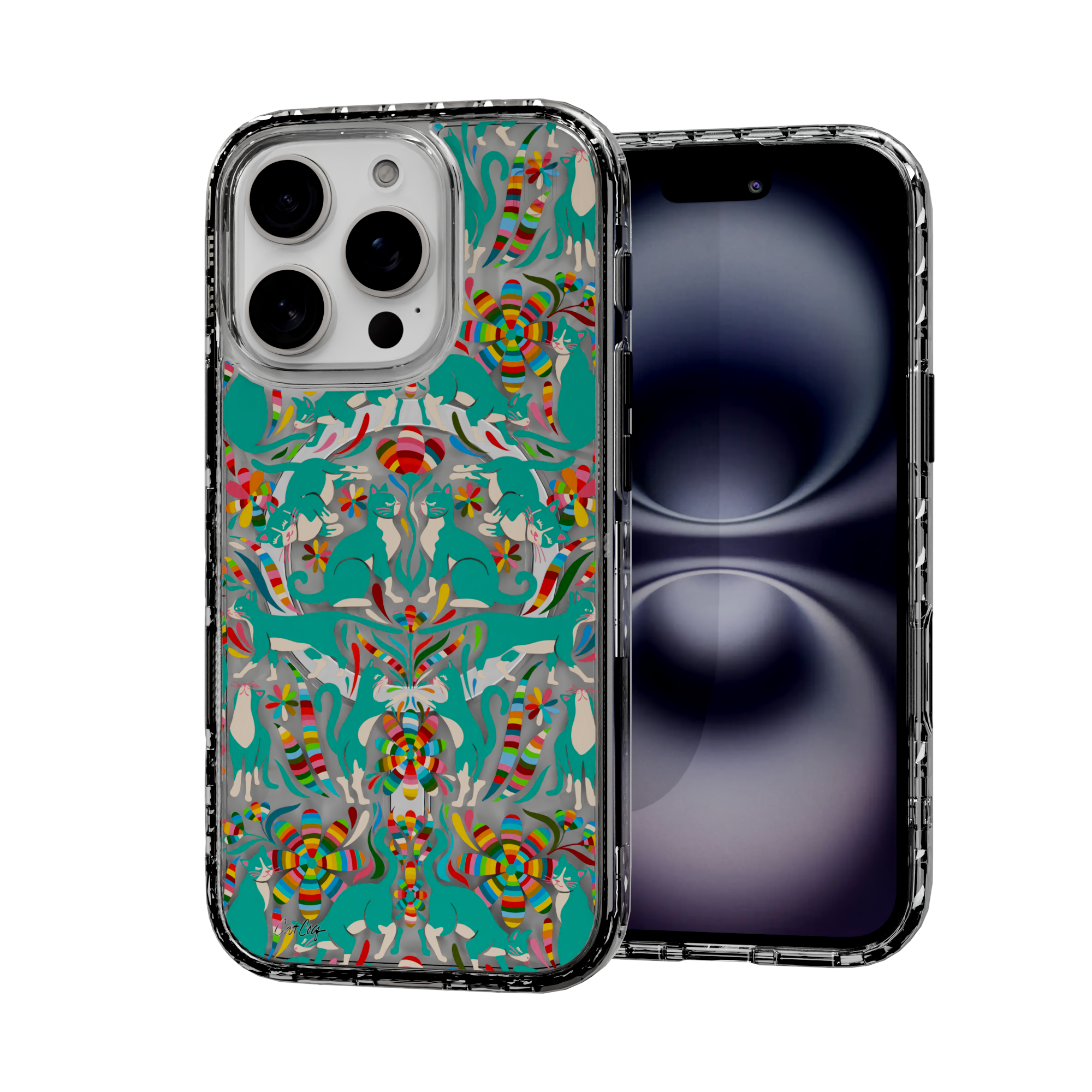 Otomi Cats by CatCoq | iPhone 16 Series | MagSafe® Case iPhone 16 Pro / Crystal Clear