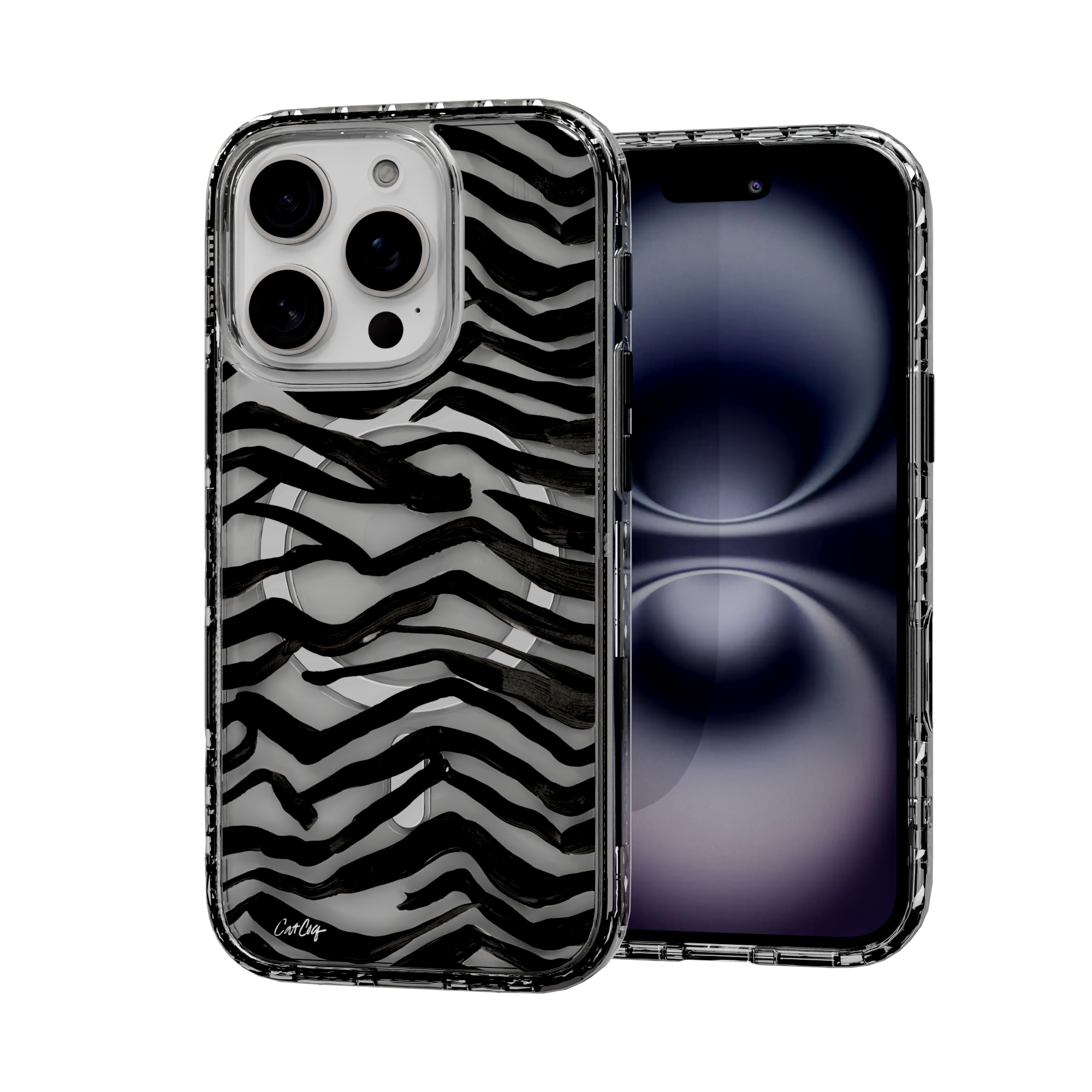 Zebra Black by CatCoq | iPhone 16 Series | MagSafe® Case iPhone 16 Pro / Crystal Clear