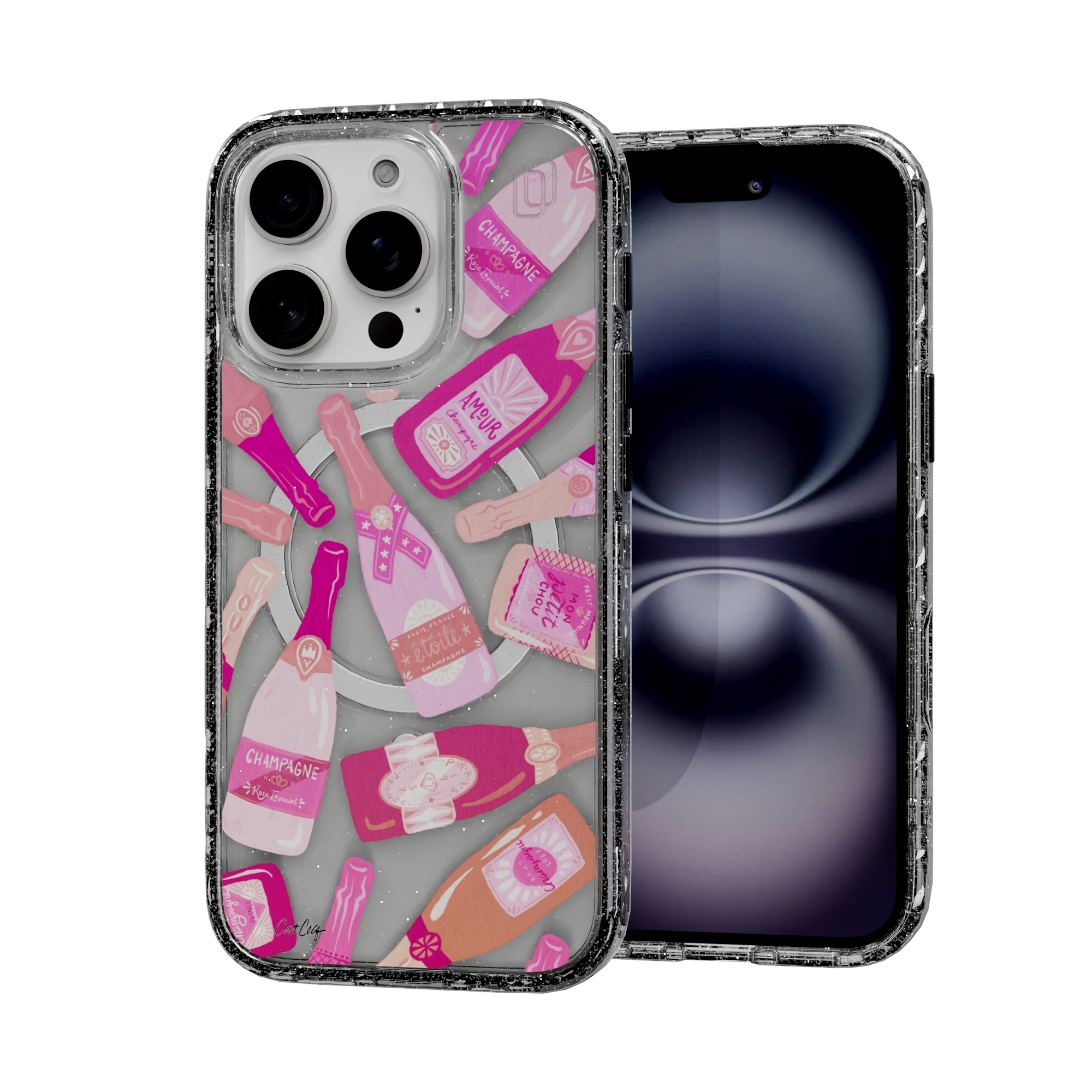 French Champagne by CatCoq | iPhone 16 Series | MagSafe® Case iPhone 16 Pro / Crystal Clear Sparkle