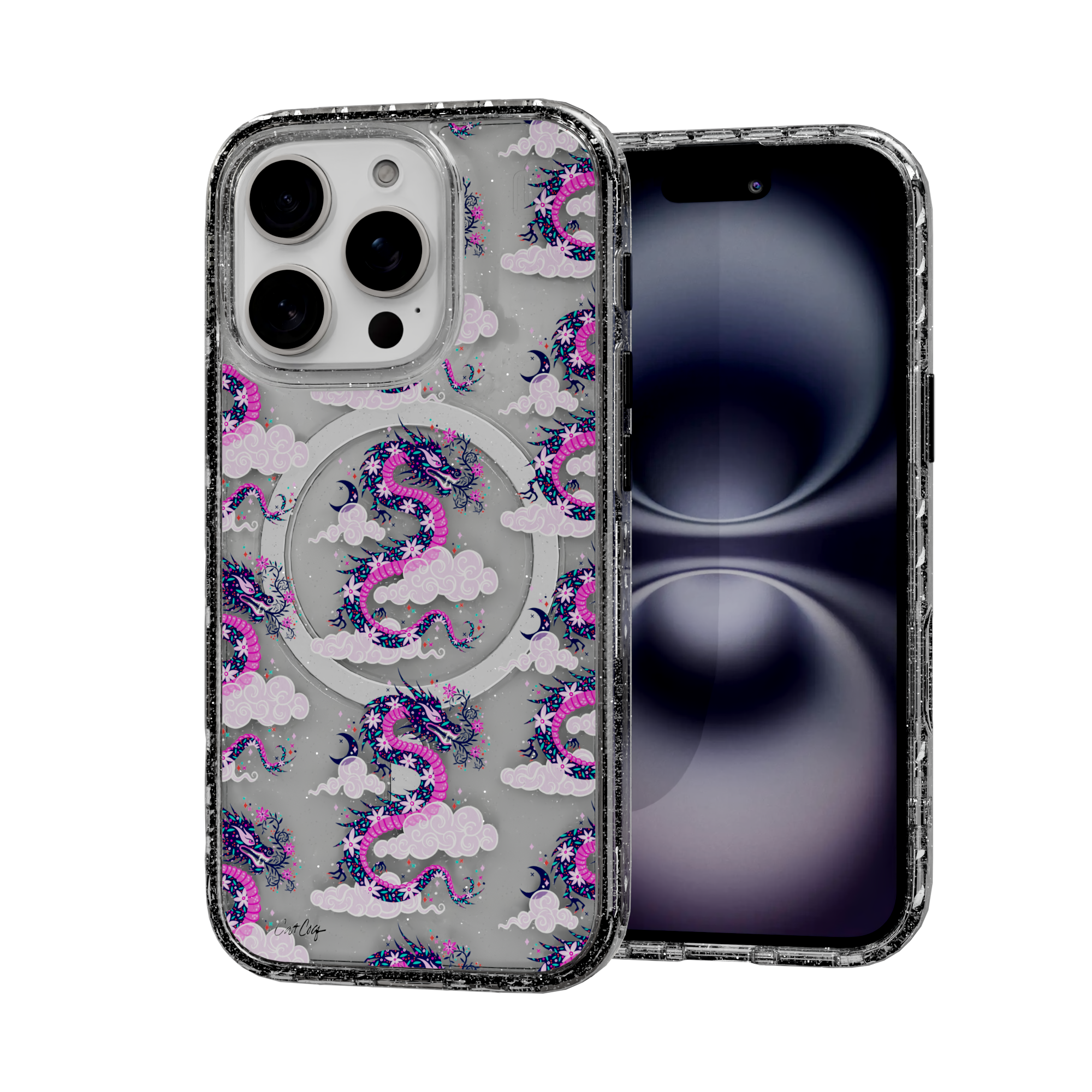 Dream Dragon by CatCoq | iPhone 16 Series | MagSafe® Case iPhone 16 Pro / Crystal Clear Sparkle