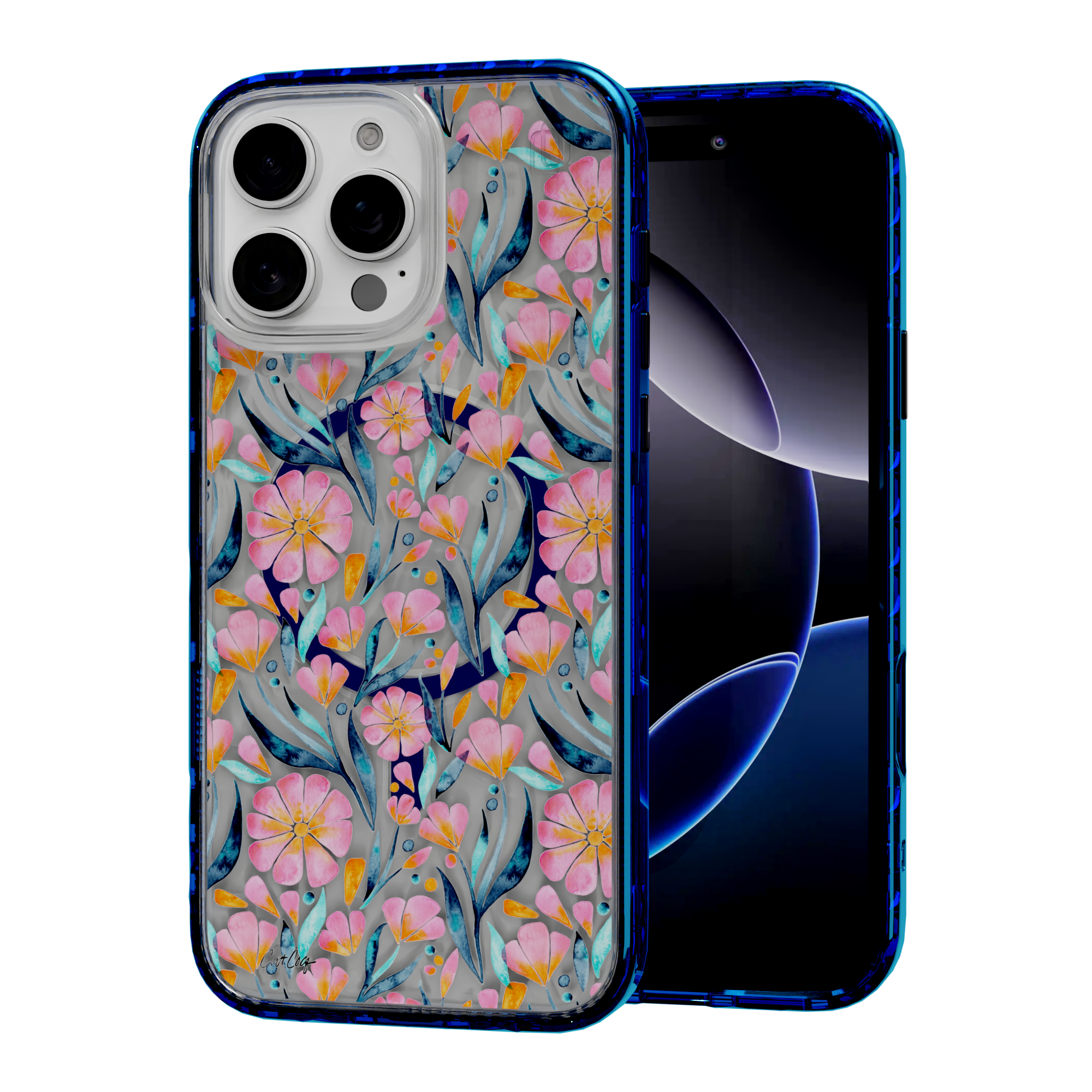 Sweet Florals by CatCoq | iPhone 16 Series | MagSafe® Case iPhone 16 Pro Max / Bermuda Blue