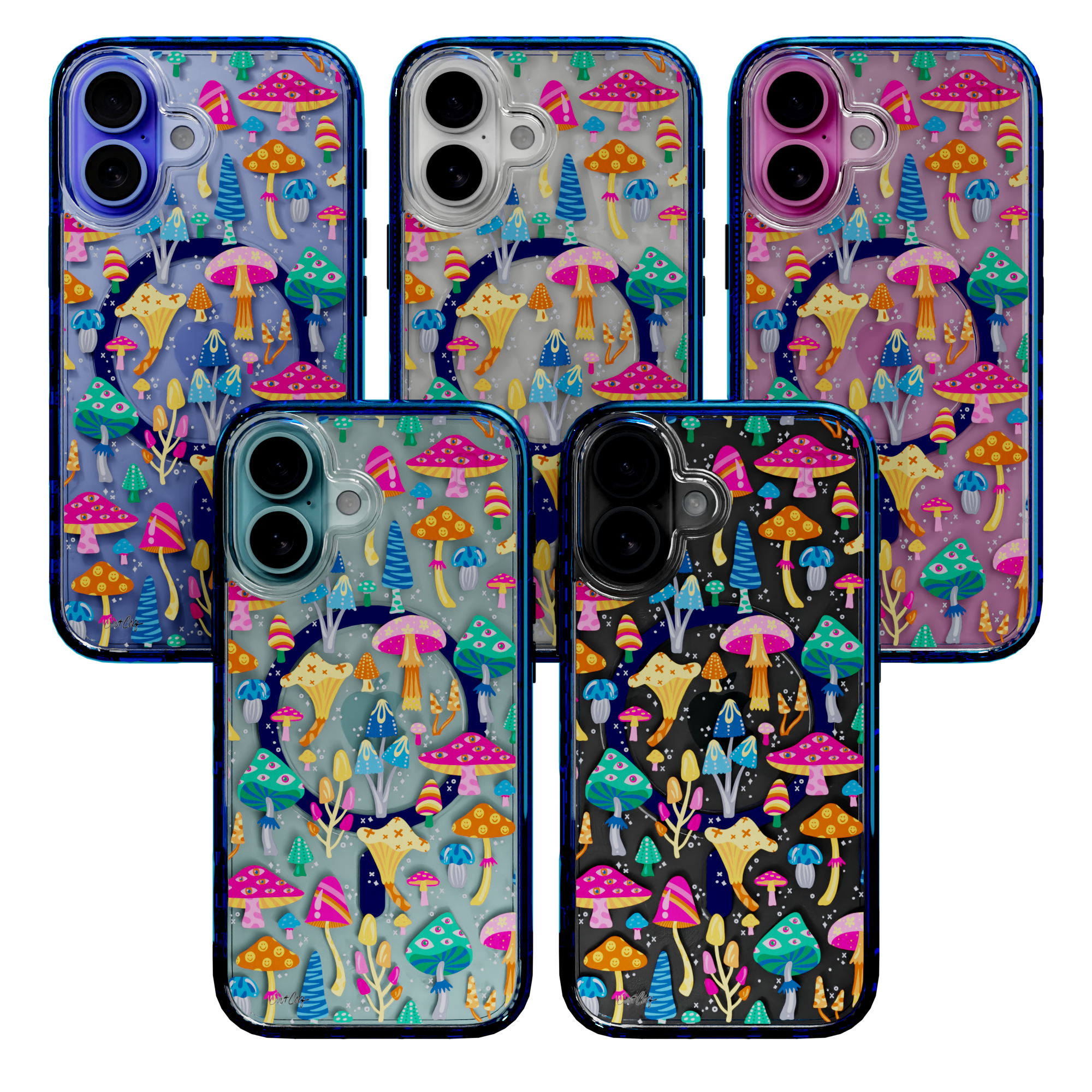 Mystic Mushrooms by CatCoq | iPhone 16 Series |  MagSafe® Case iPhone 16 Pro Max / Bermuda Blue
