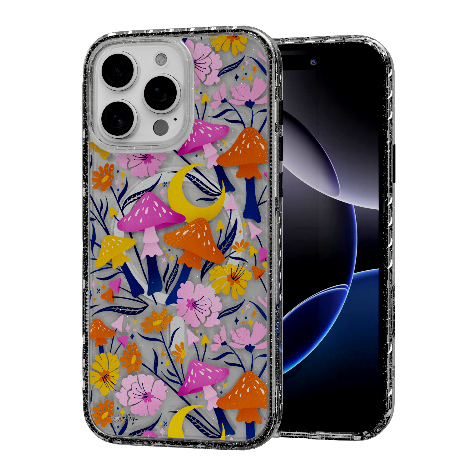 Blooms and Shrooms by CatCoq | iPhone 16 Series | MagSafe® Case iPhone 16 Pro Max / Crystal Clear
