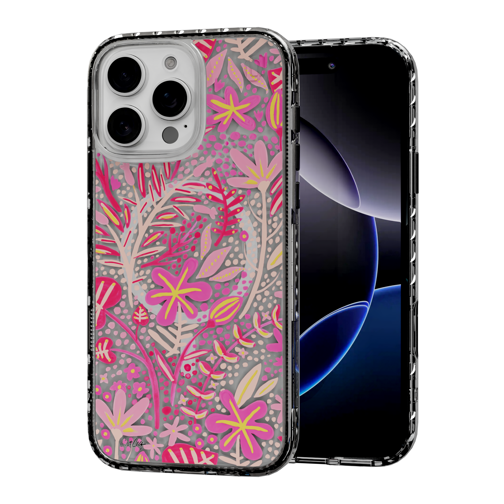 Garden Pink by CatCoq | iPhone 16 Series | MagSafe® Case iPhone 16 Pro Max / Crystal Clear