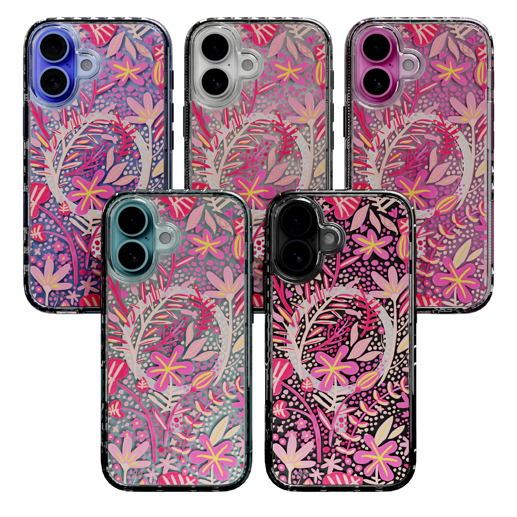 Garden Pink by CatCoq | iPhone 16 Series | MagSafe® Case iPhone 16 Pro Max / Crystal Clear