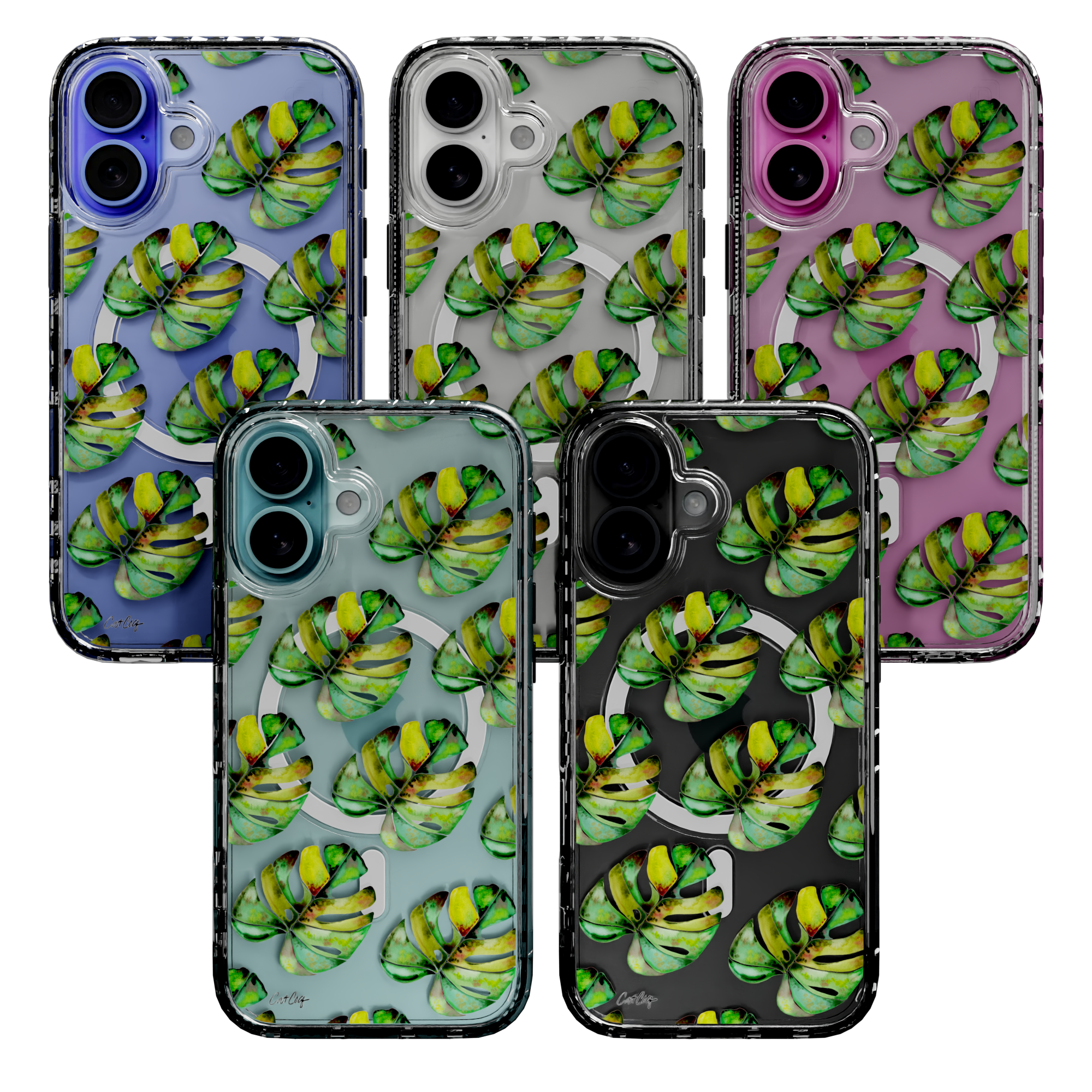 Green Monstera by CatCoq | iPhone 16 Series |  MagSafe® Case iPhone 16 Pro Max / Crystal Clear