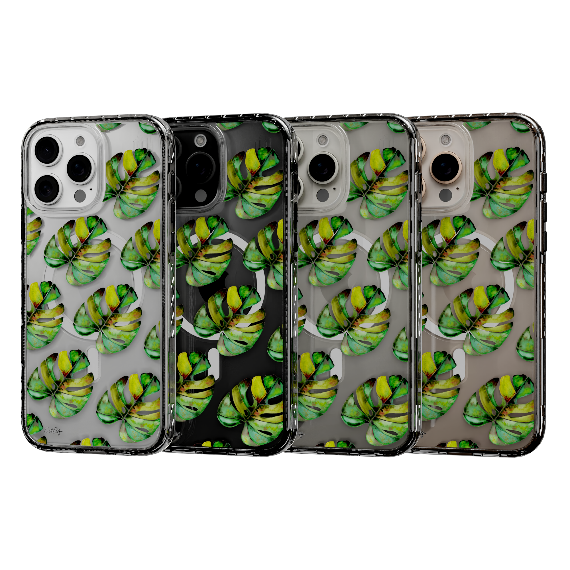 Green Monstera by CatCoq | iPhone 16 Series |  MagSafe® Case iPhone 16 Pro Max / Crystal Clear