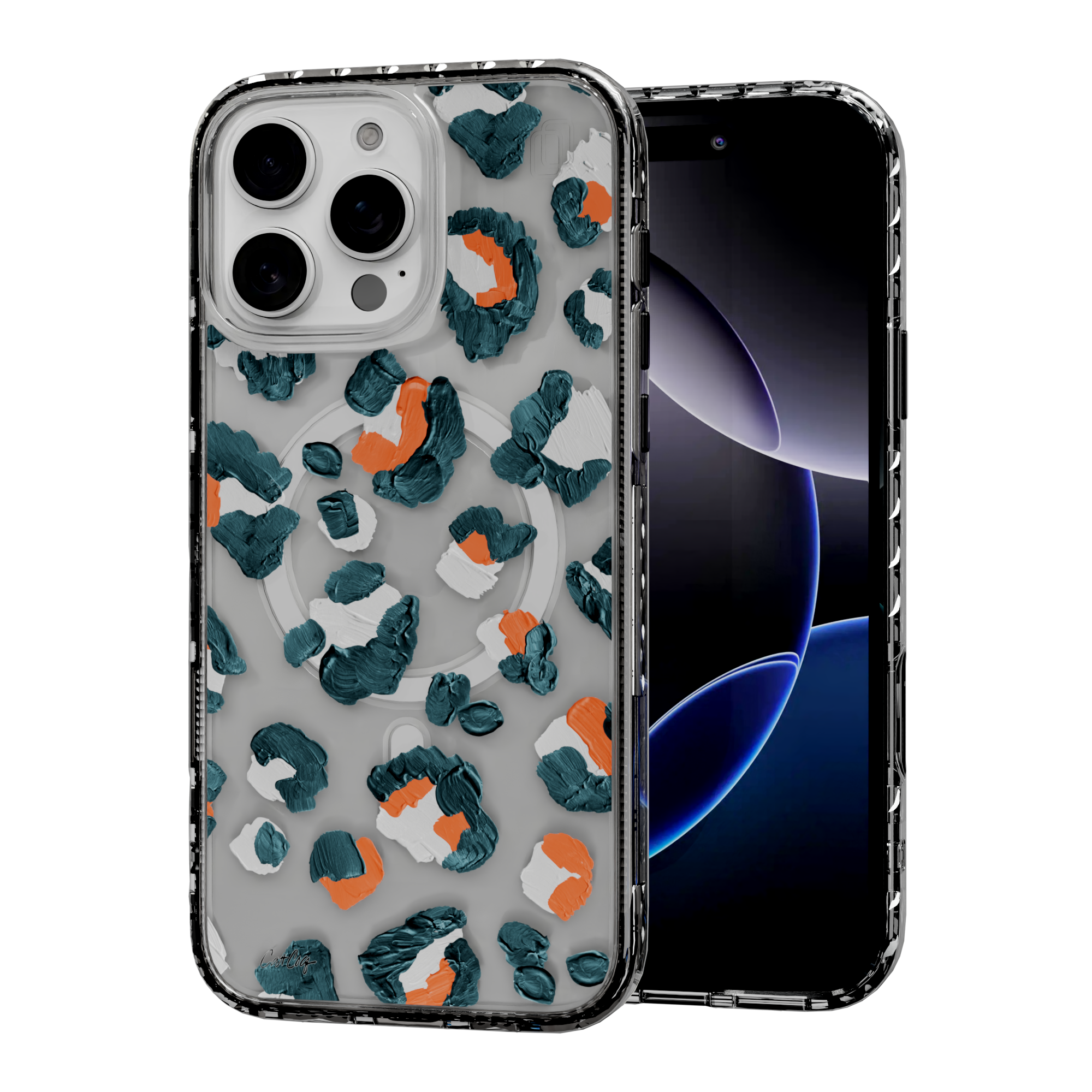 Leopard Turquoise by CatCoq | iPhone 16 Series | MagSafe® Case iPhone 16 Pro Max / Crystal Clear