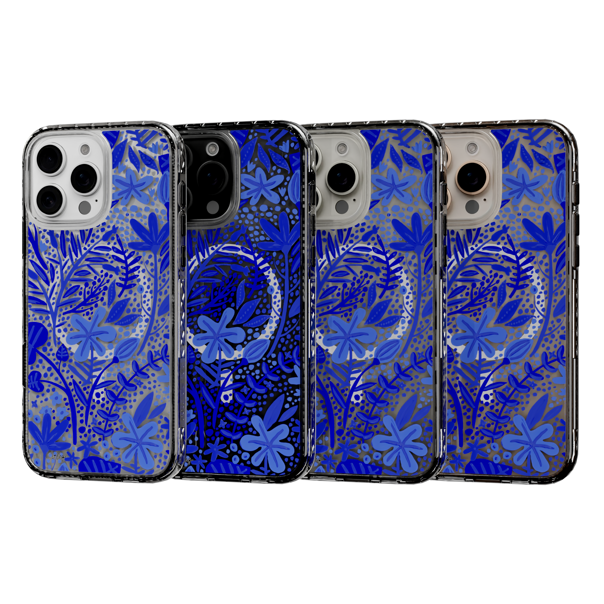 Garden Navy by CatCoq | iPhone 16 Series | MagSafe® Case iPhone 16 Pro Max / Crystal Clear