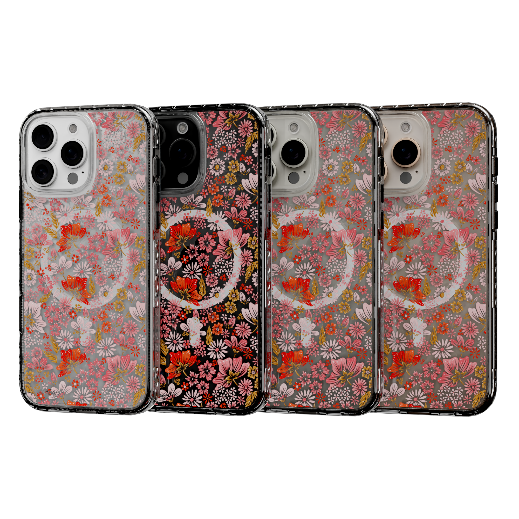 Retro Flower by CatCoq | iPhone 16 Series |  MagSafe® Case iPhone 16 Pro Max / Crystal Clear