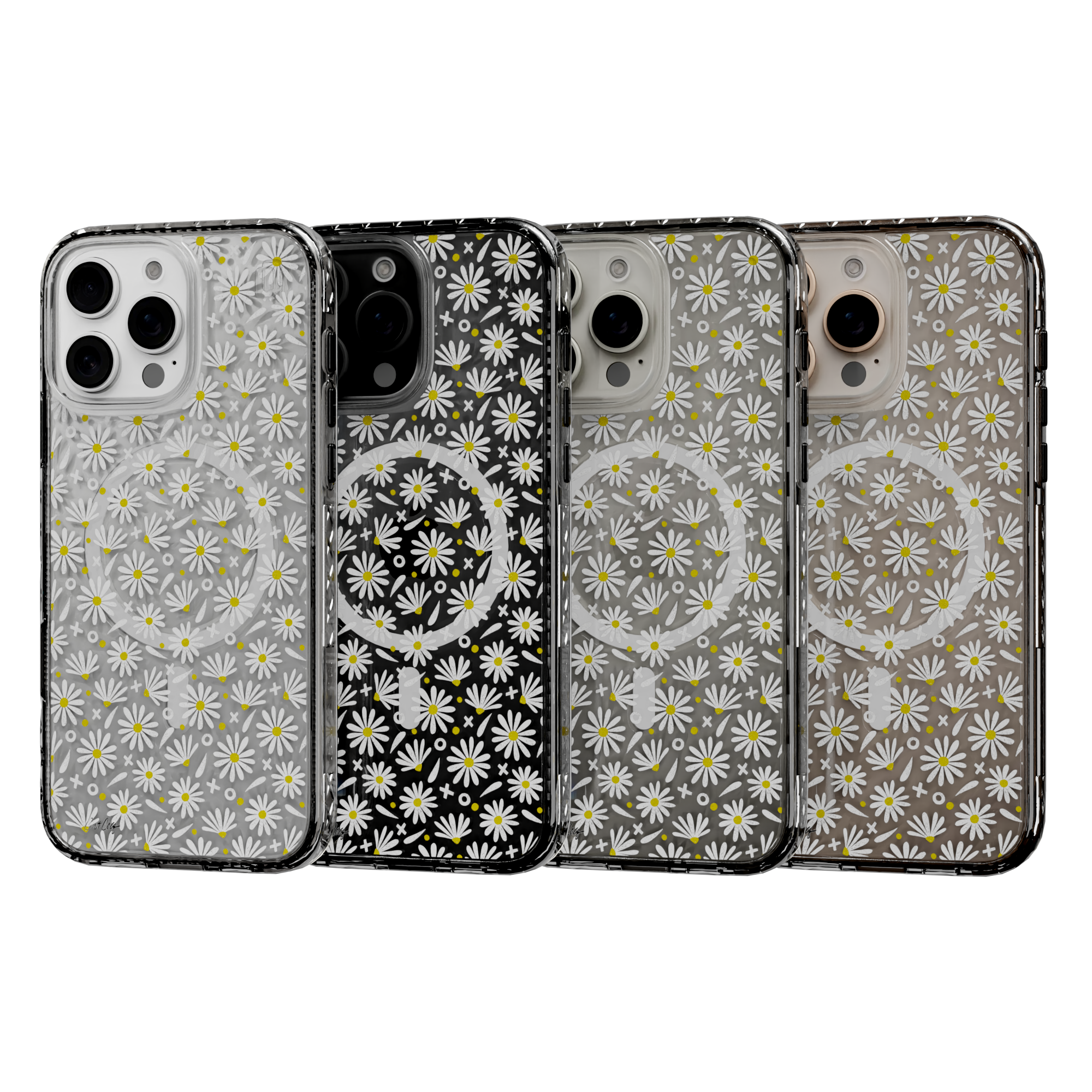 White Daisies by CatCoq | iPhone 16 Series |  MagSafe® Case iPhone 16 Pro Max / Crystal Clear