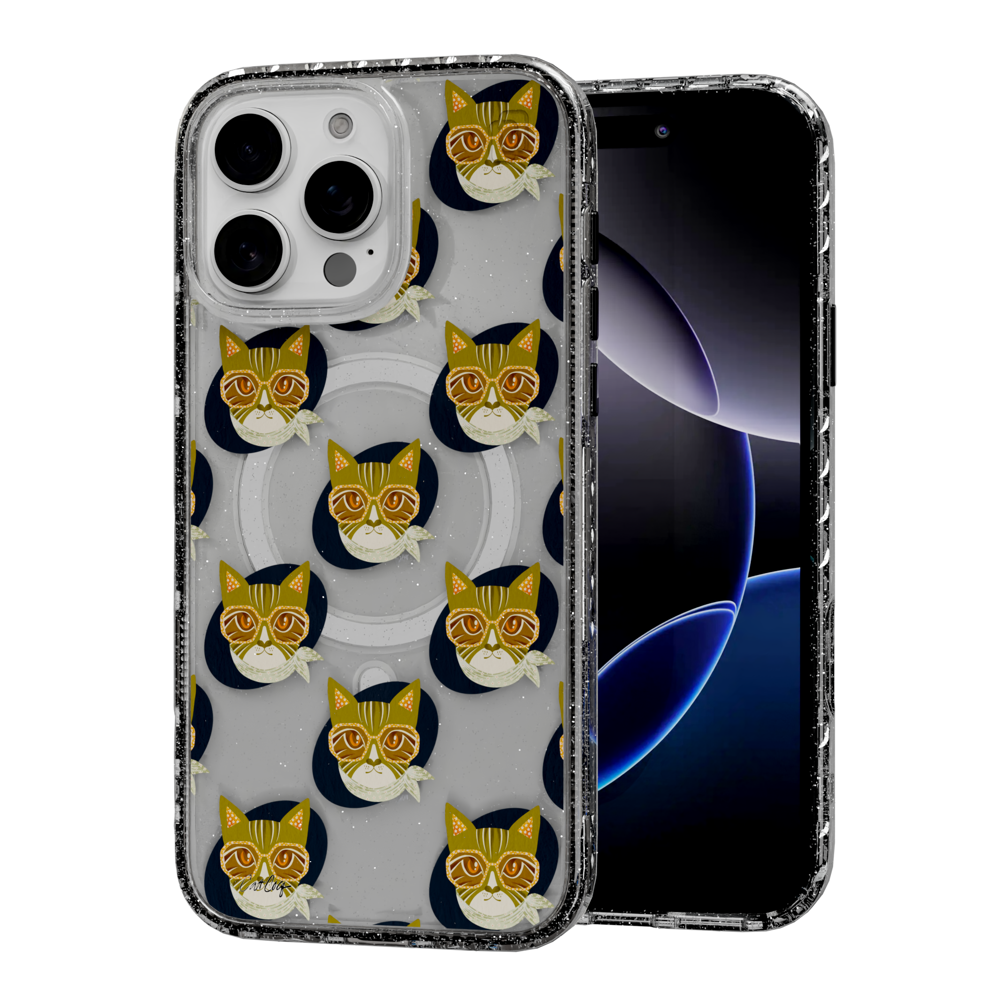 Cattitude by CatCoq | iPhone 16 Series |  MagSafe® Case iPhone 16 Pro Max / Crystal Clear Sparkle
