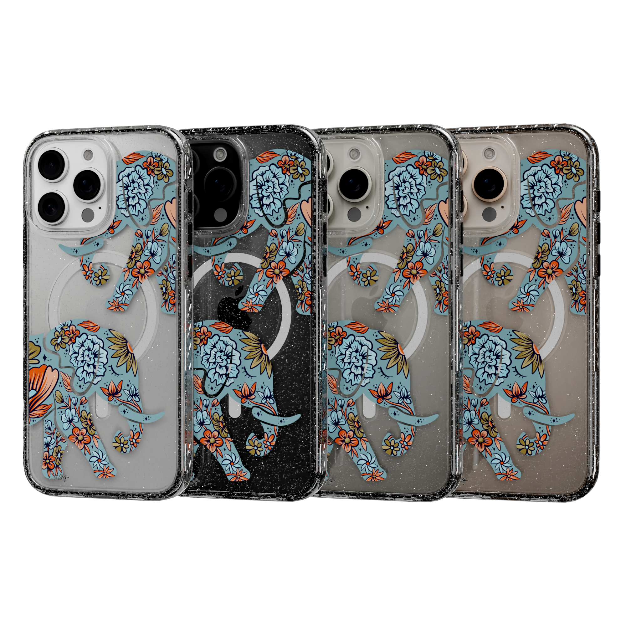 Porcelain Elephant by CatCoq | iPhone 16 Series | MagSafe® Case iPhone 16 Pro Max / Crystal Clear Sparkle