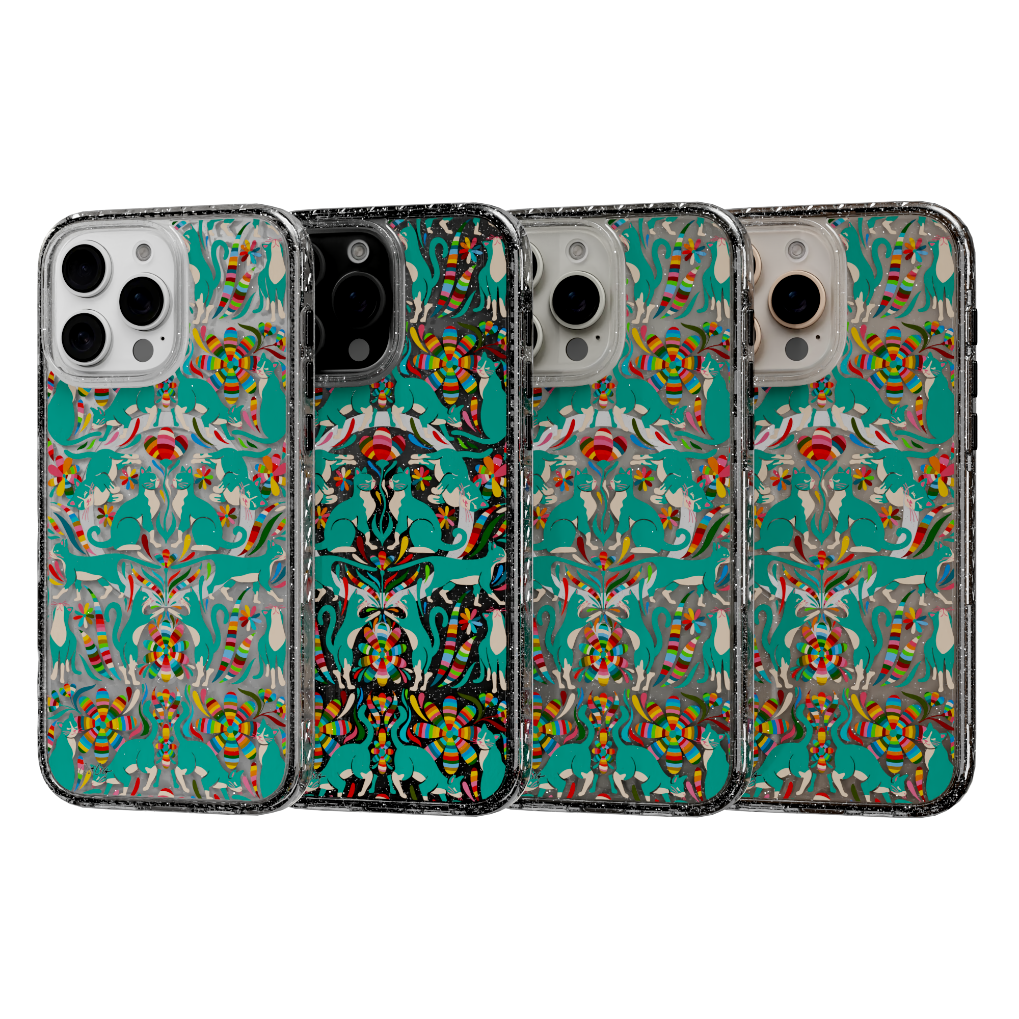 Otomi Cats by CatCoq | iPhone 16 Series | MagSafe® Case iPhone 16 Pro Max / Crystal Clear Sparkle