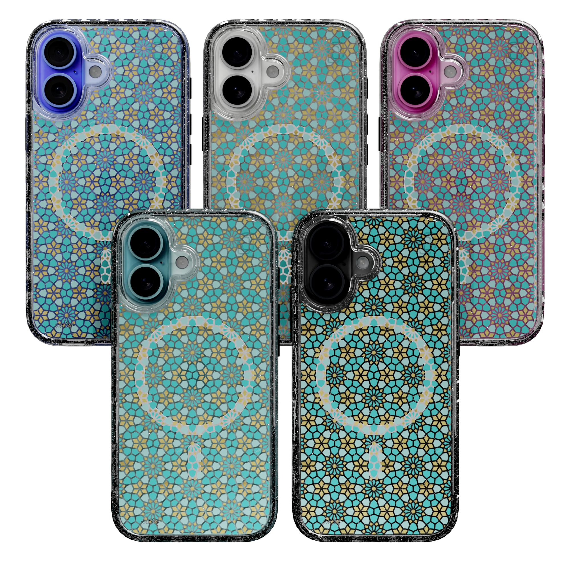 Persian Mint by CatCoq | iPhone 16 Series |  MagSafe® Case iPhone 16 Pro Max / Crystal Clear Sparkle