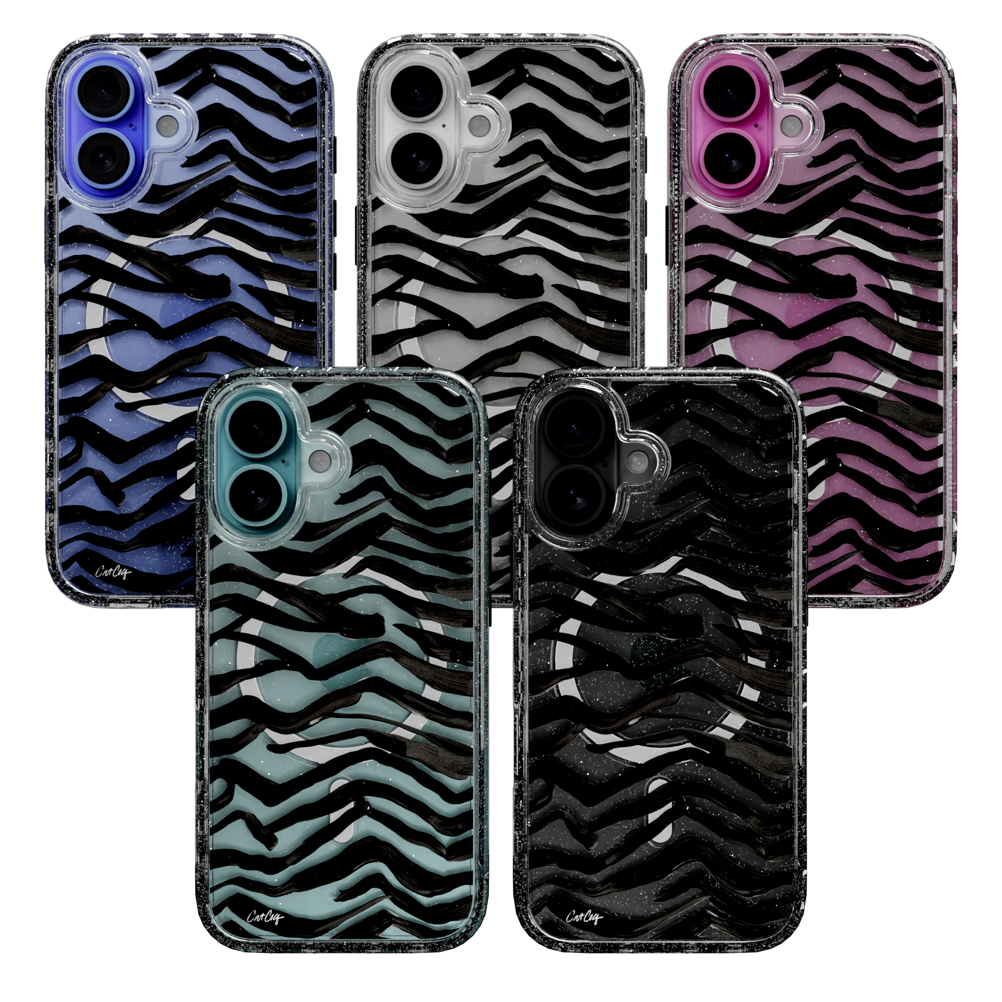 Zebra Black by CatCoq | iPhone 16 Series | MagSafe® Case iPhone 16 Pro Max / Crystal Clear Sparkle