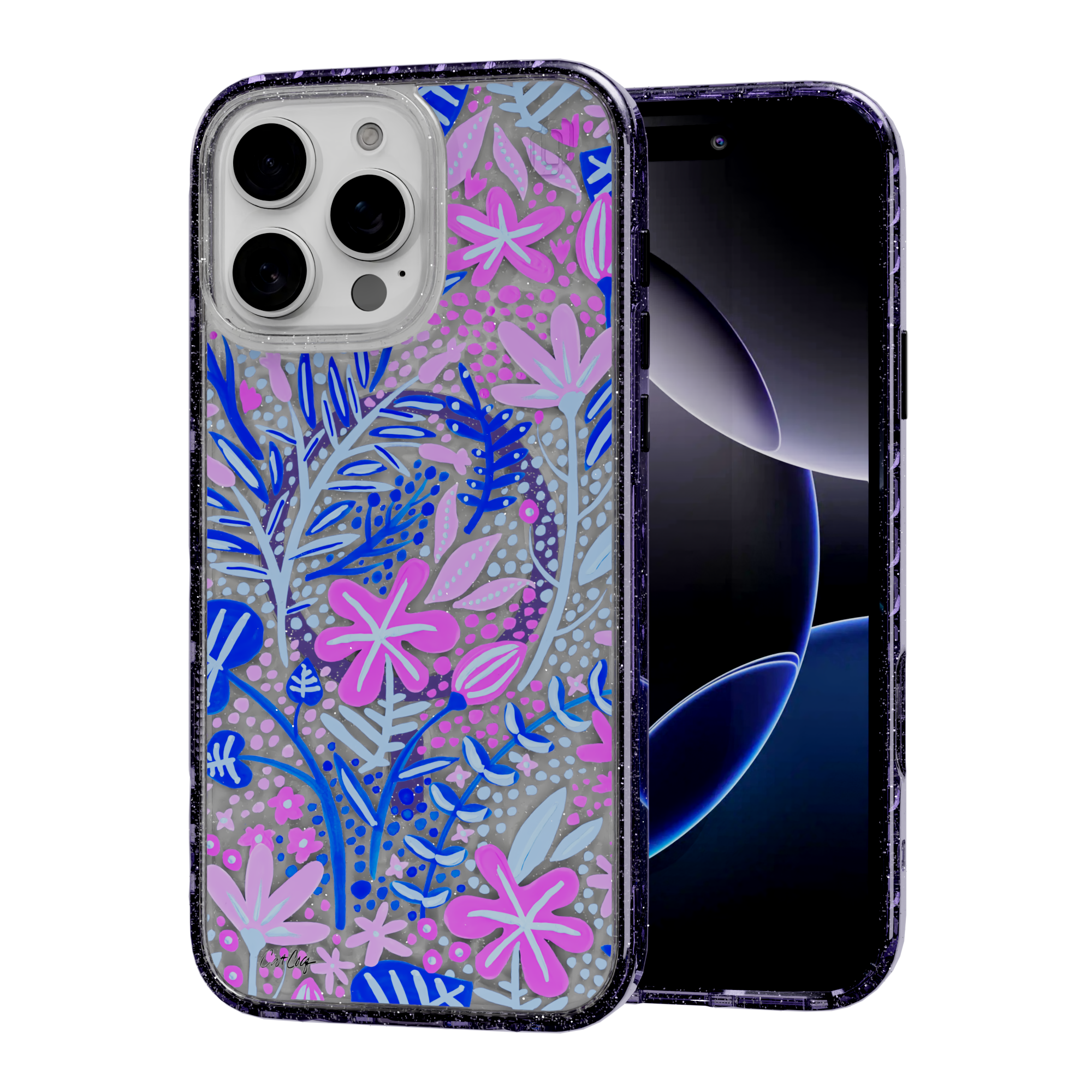 Garden Indigo by CatCoq | iPhone 16 Series |  MagSafe® Case iPhone 16 Pro Max / Lilac Purple Sparkle