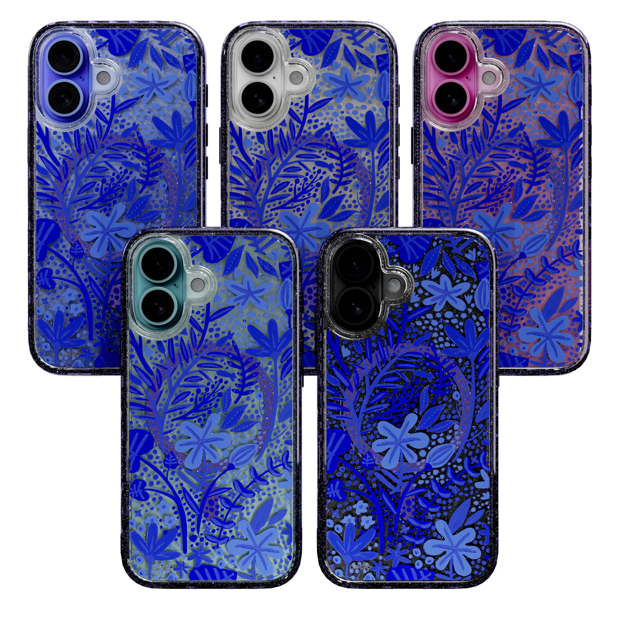 Garden Navy by CatCoq | iPhone 16 Series | MagSafe® Case iPhone 16 Pro Max / Lilac Purple Sparkle
