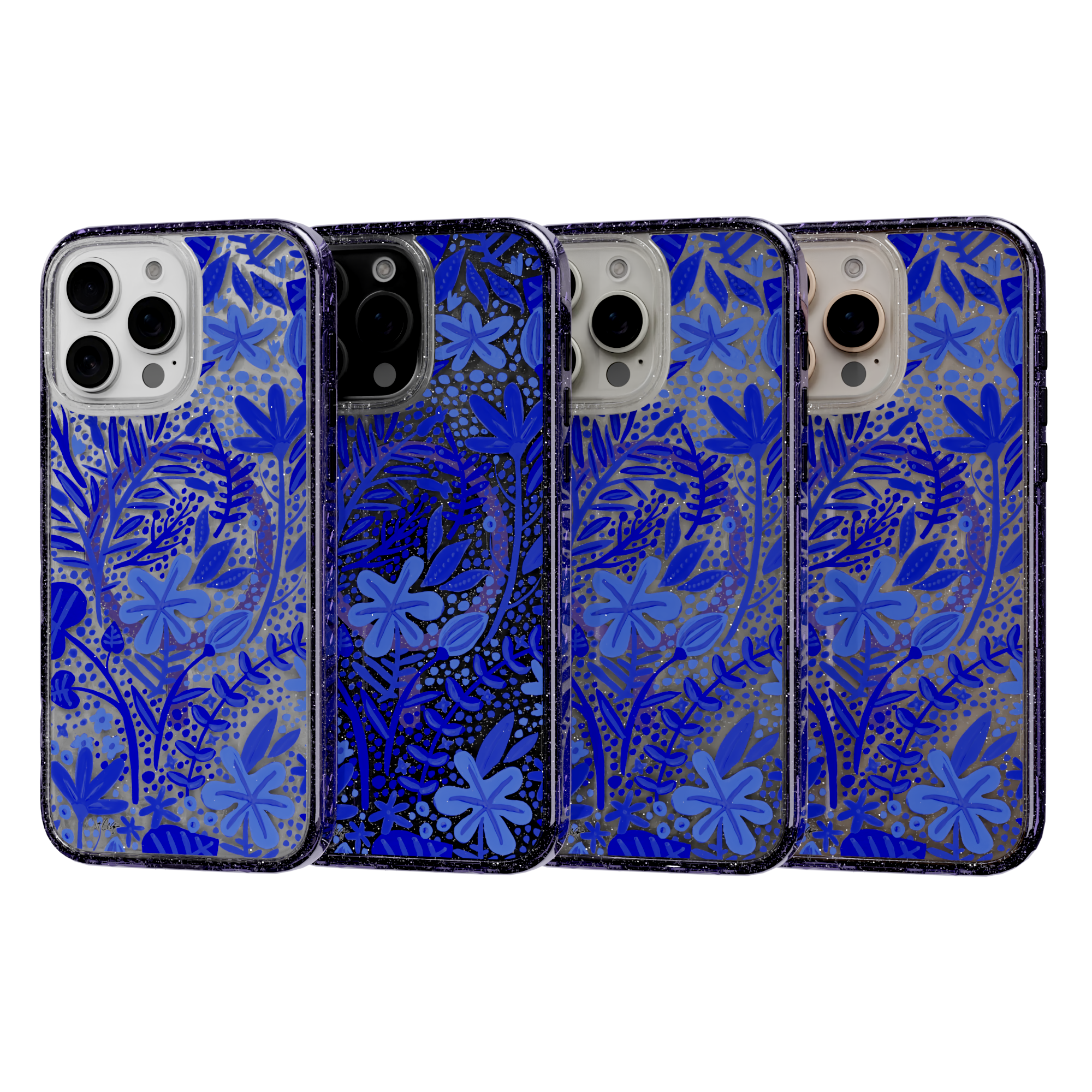 Garden Navy by CatCoq | iPhone 16 Series | MagSafe® Case iPhone 16 Pro Max / Lilac Purple Sparkle