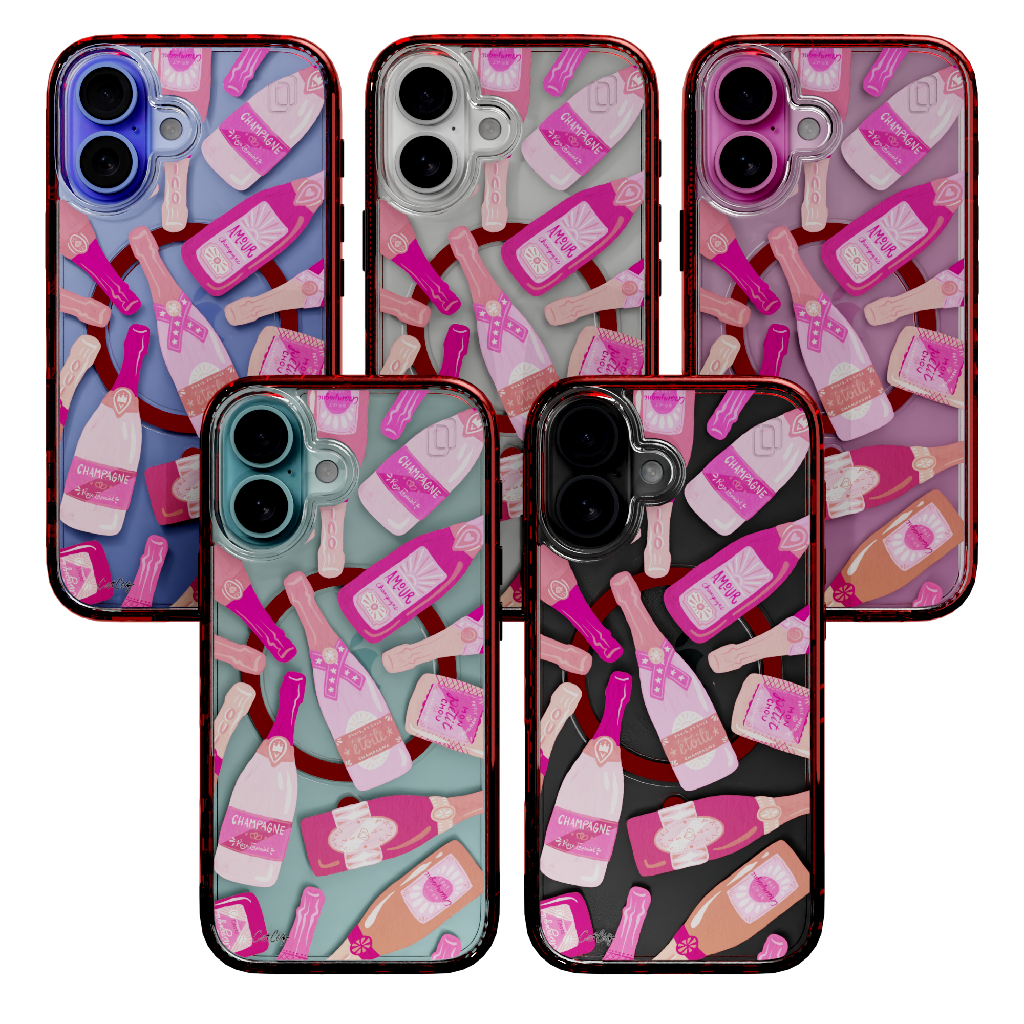 French Champagne by CatCoq | iPhone 16 Series | MagSafe® Case iPhone 16 Pro Max / Lava Red