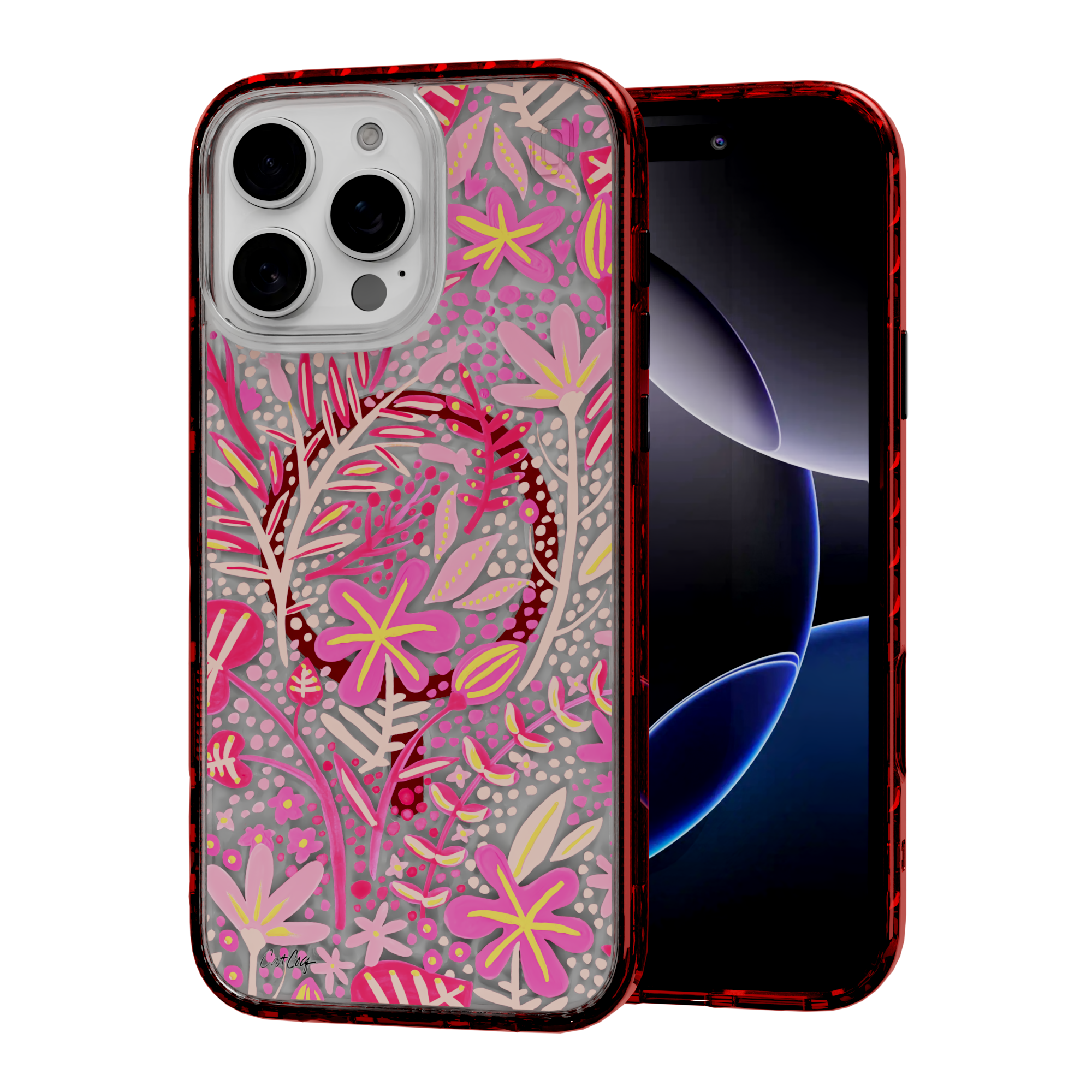 Garden Pink by CatCoq | iPhone 16 Series | MagSafe® Case iPhone 16 Pro Max / Lava Red