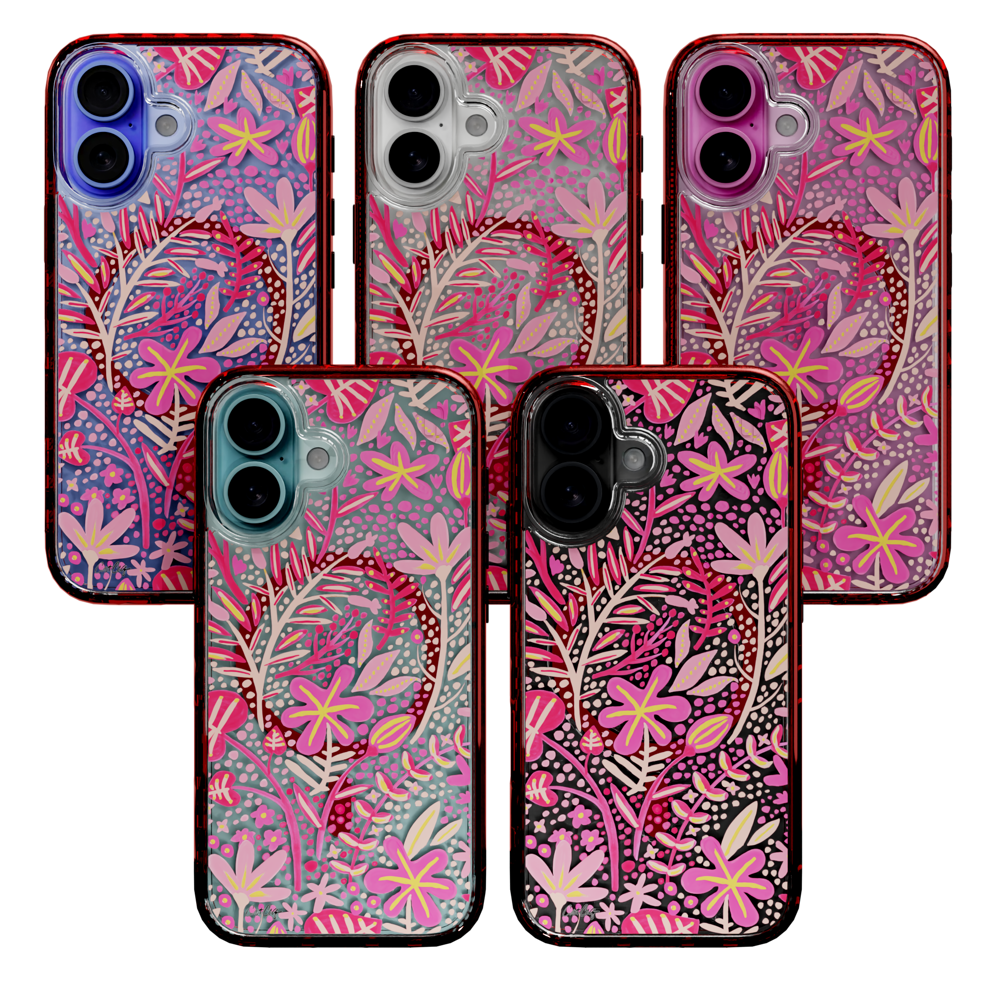 Garden Pink by CatCoq | iPhone 16 Series | MagSafe® Case iPhone 16 Pro Max / Lava Red