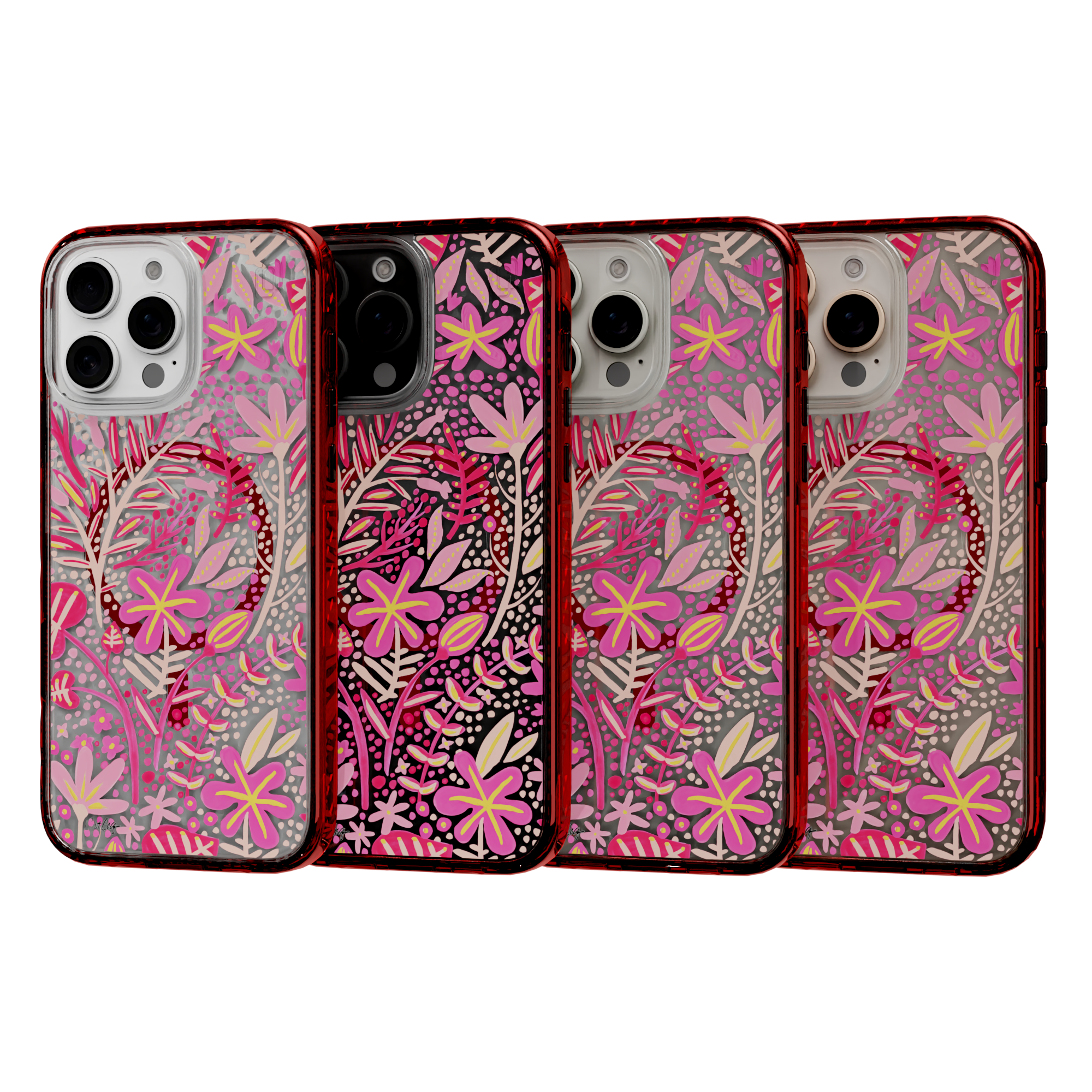 Garden Pink by CatCoq | iPhone 16 Series | MagSafe® Case iPhone 16 Pro Max / Lava Red